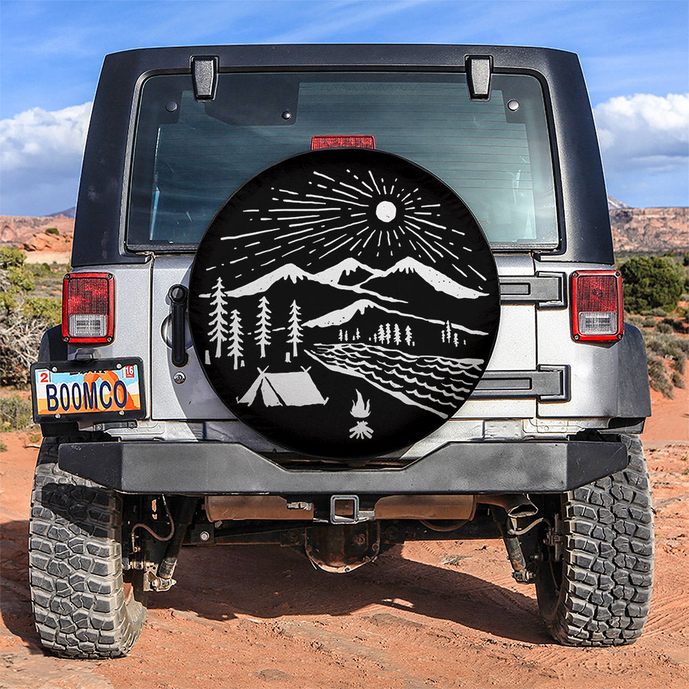 Camping Aholic Car Spare Tire Cover Gift For Campers Nearkii