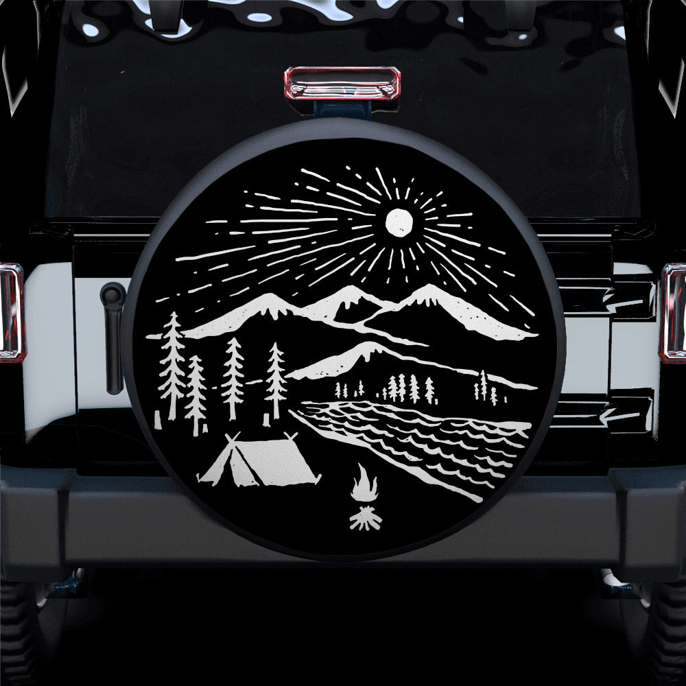 Camping Aholic Car Spare Tire Cover Gift For Campers Nearkii