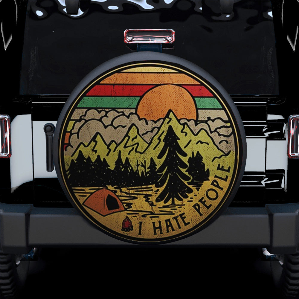 Camping I Hate People Vintage Spare Tire Cover Gift For Campers Nearkii