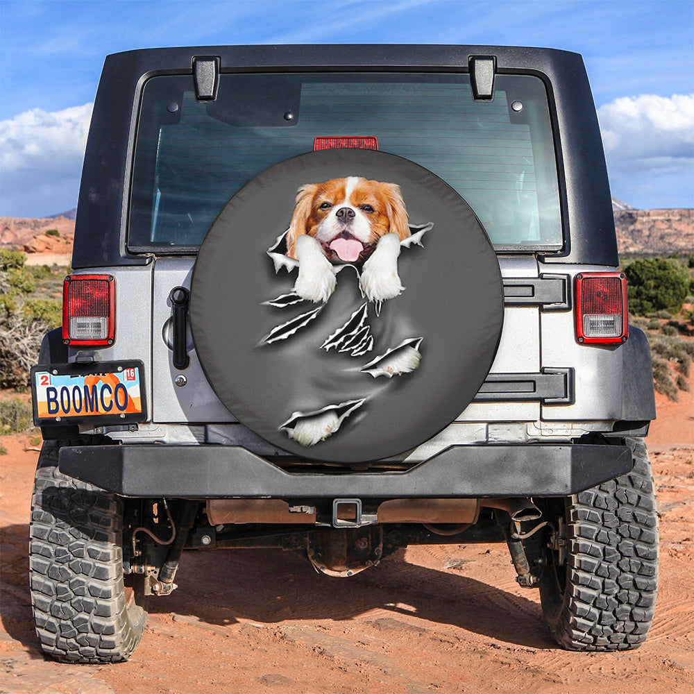Cavalier King Charles Spaniels Dog Hanging Cute Car Spare Tire Cover Gift For Campers Nearkii