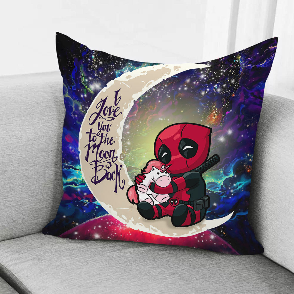 Chibi Deadpool Unicorn Toy Love You To The Moon Galaxy Pillowcase Room Decor Nearkii