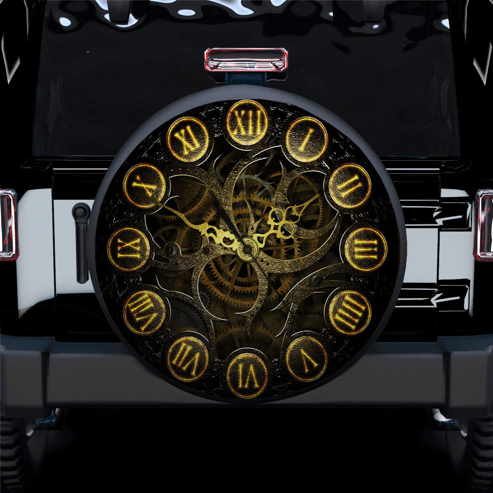 Clock Hidden Gear Car Spare Tire Covers Gift For Campers Nearkii