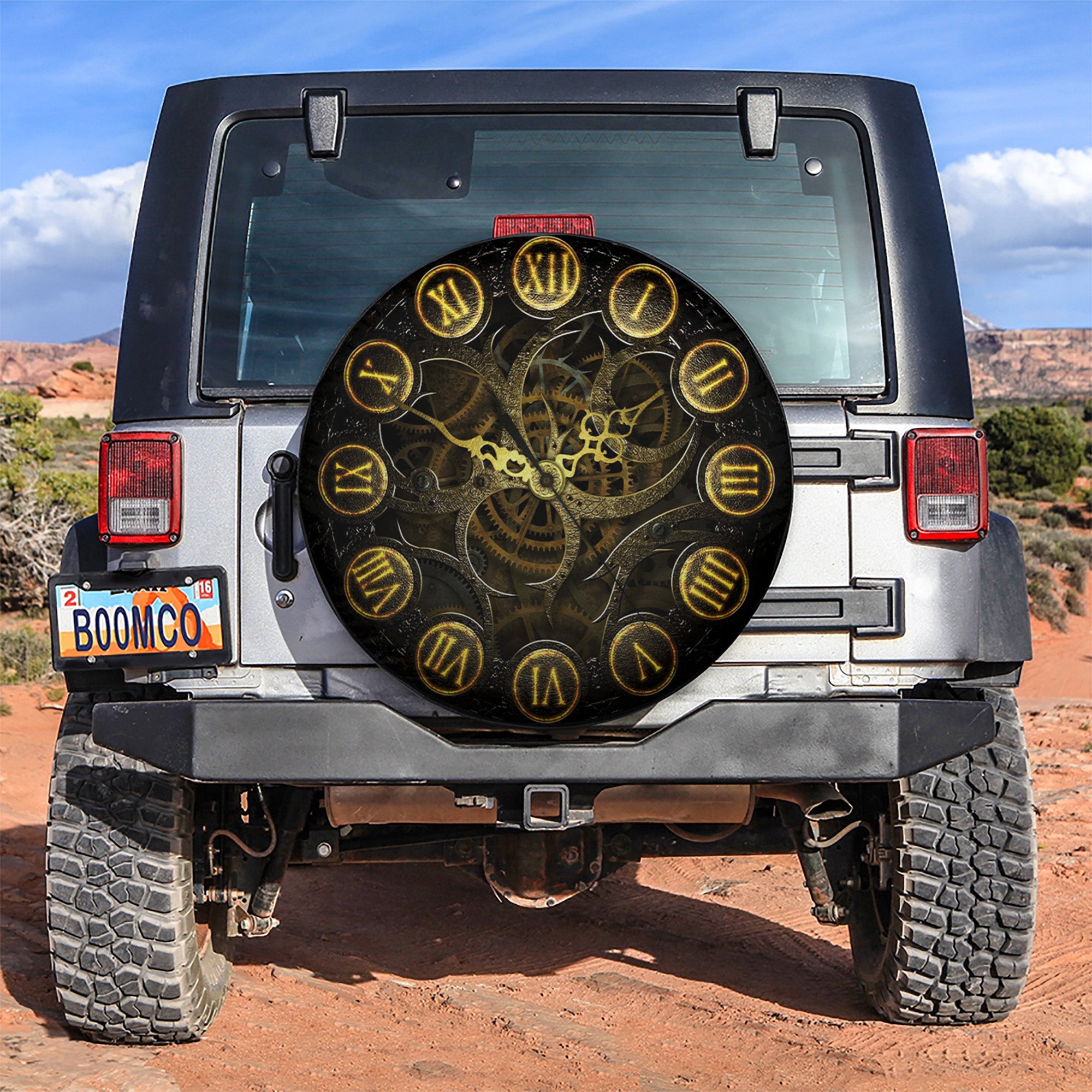 Clock Hidden Gear Car Spare Tire Covers Gift For Campers Nearkii