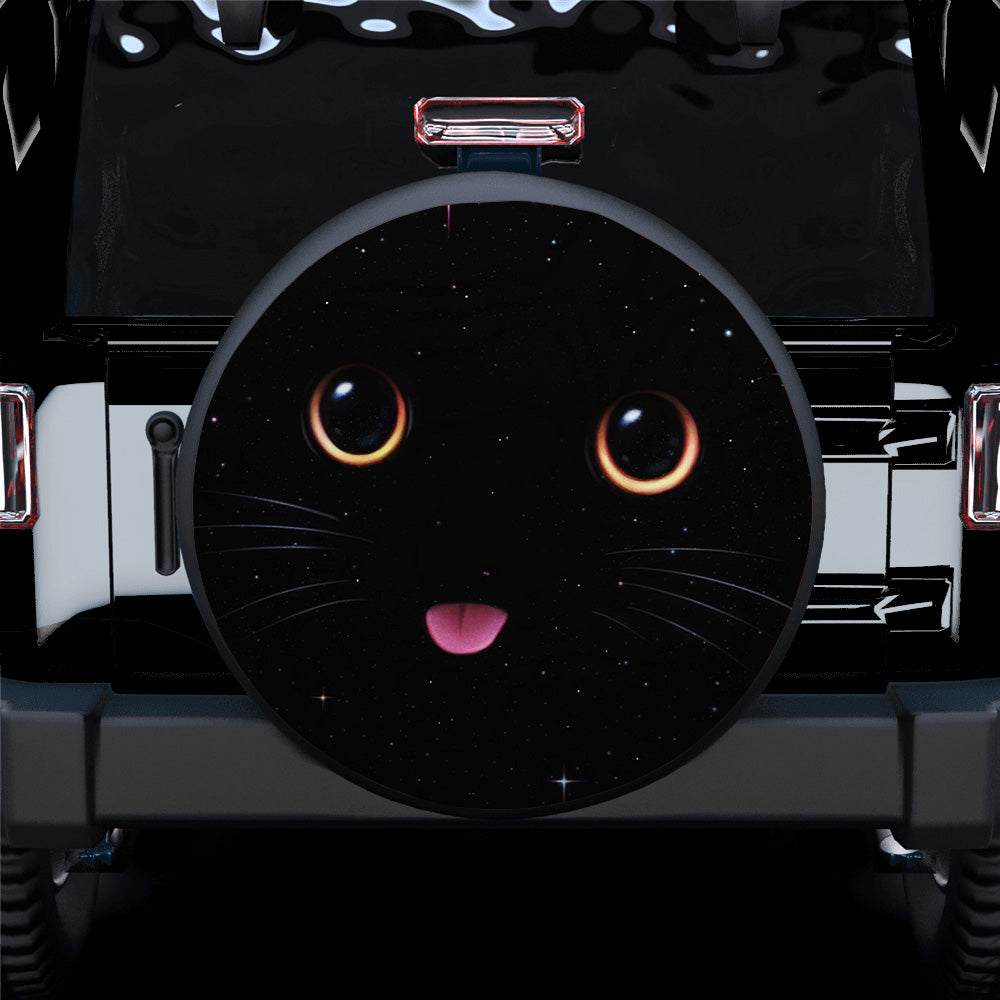 Cute Cat Face Star Car Spare Tire Covers Gift For Campers Nearkii