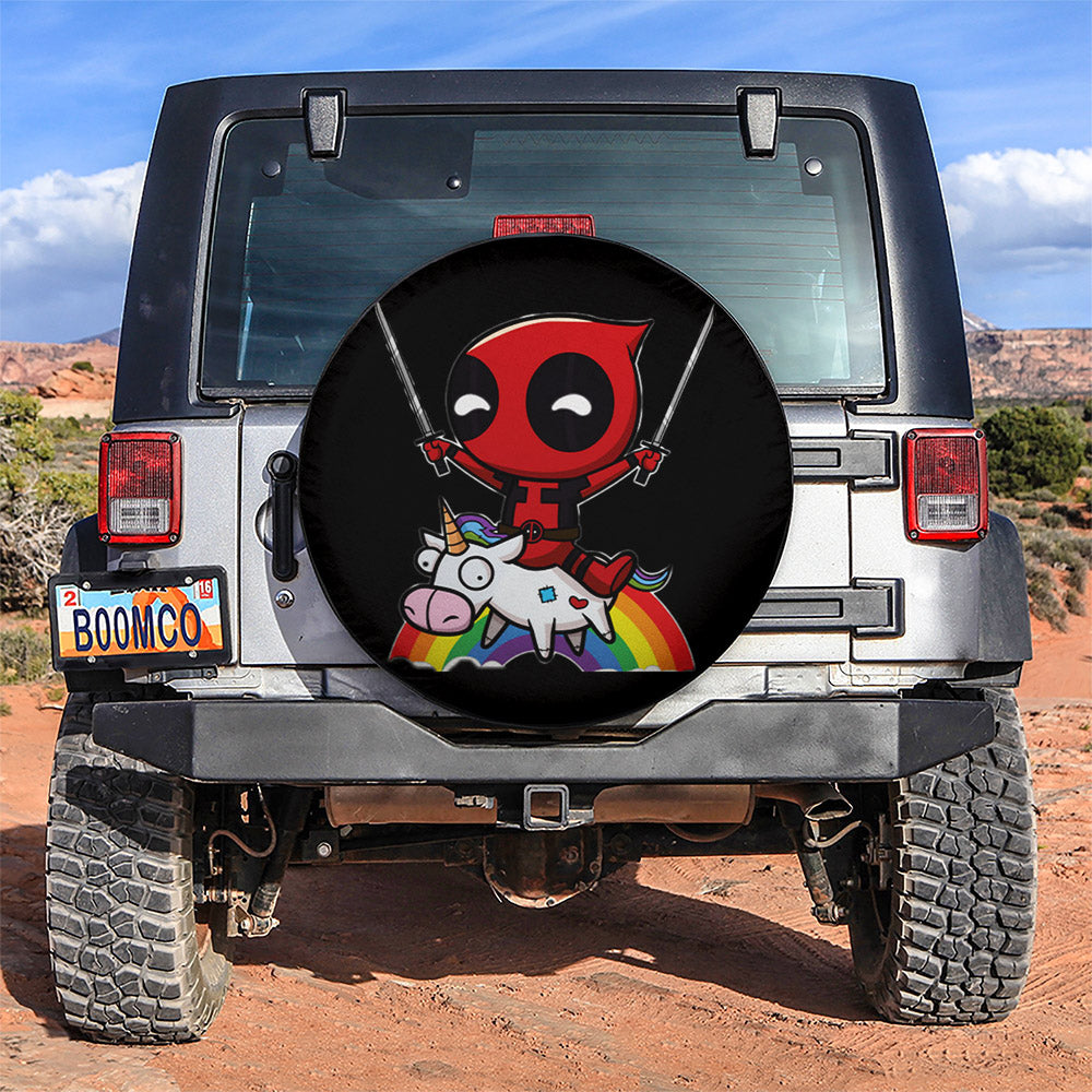 Cute Deadpool Unicorn Jeep Car Spare Tire Covers Gift For Campers Nearkii