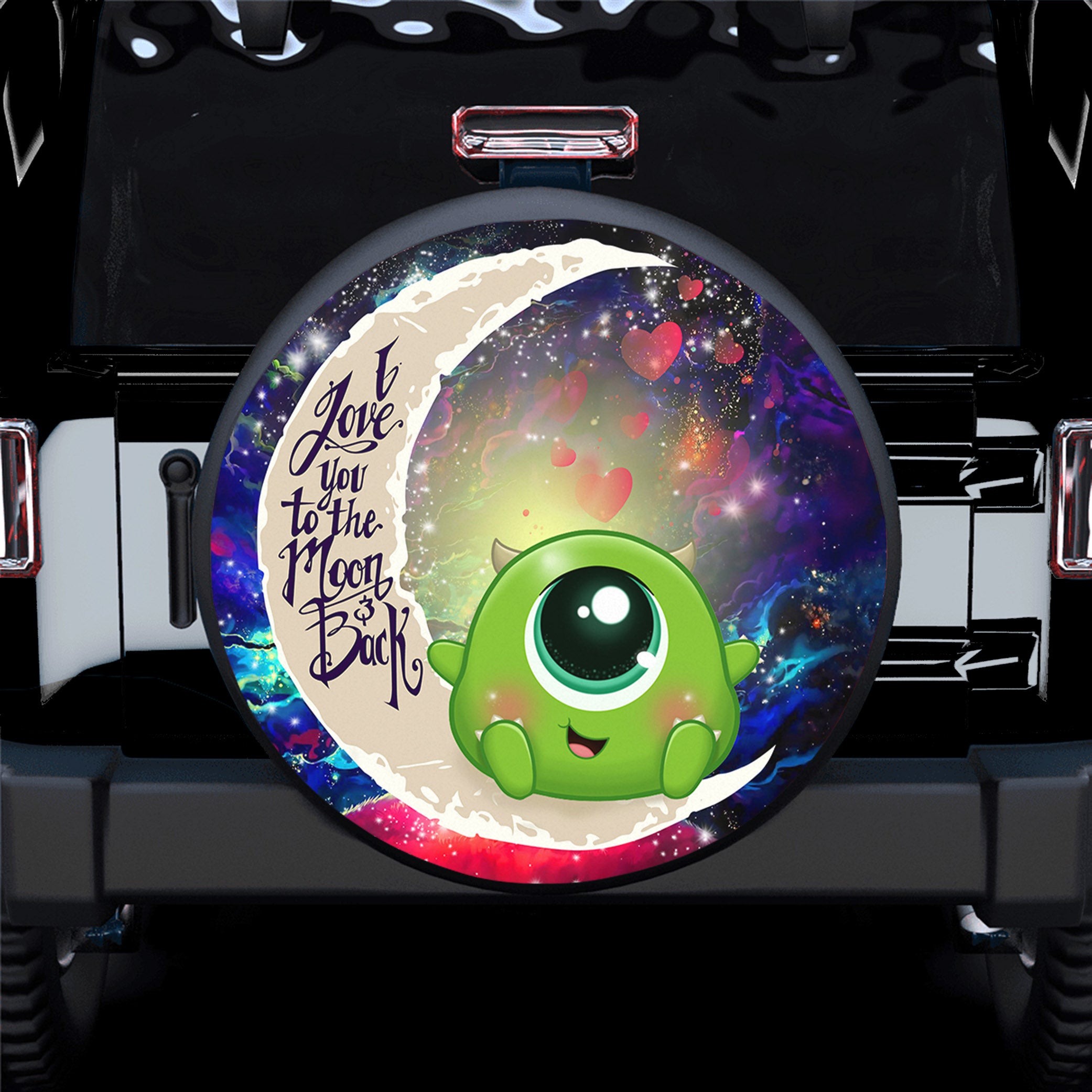 Cute Mike Monster Inc Love You To The Moon Galaxy Spare Tire Covers Gift For Campers Nearkii
