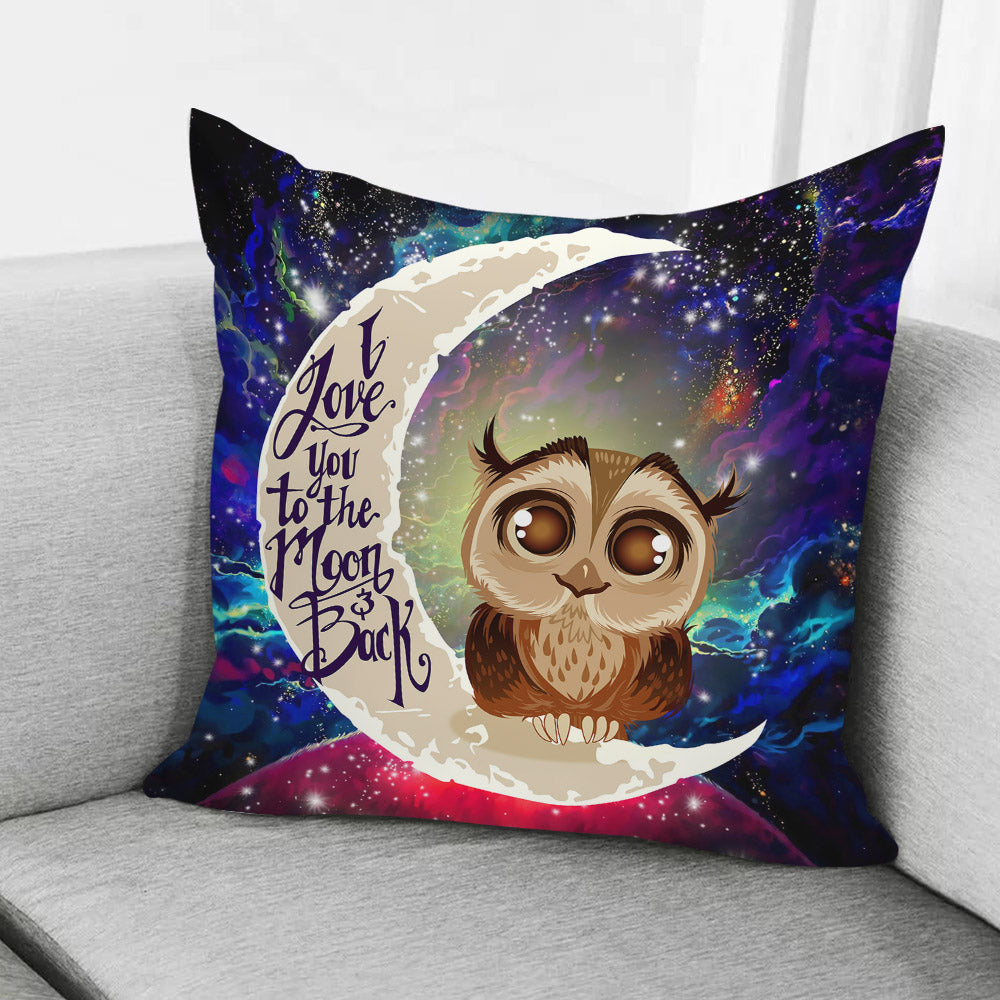 Cute Owl Love You To The Moon Galaxy Pillowcase Room Decor Nearkii