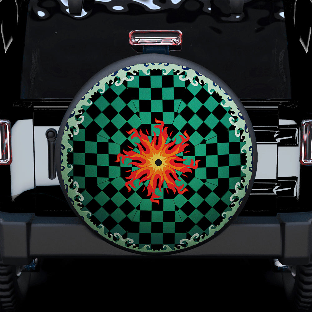 Demon Slayer Tanjiro Pattern Car Spare Tire Covers Gift For Campers Nearkii