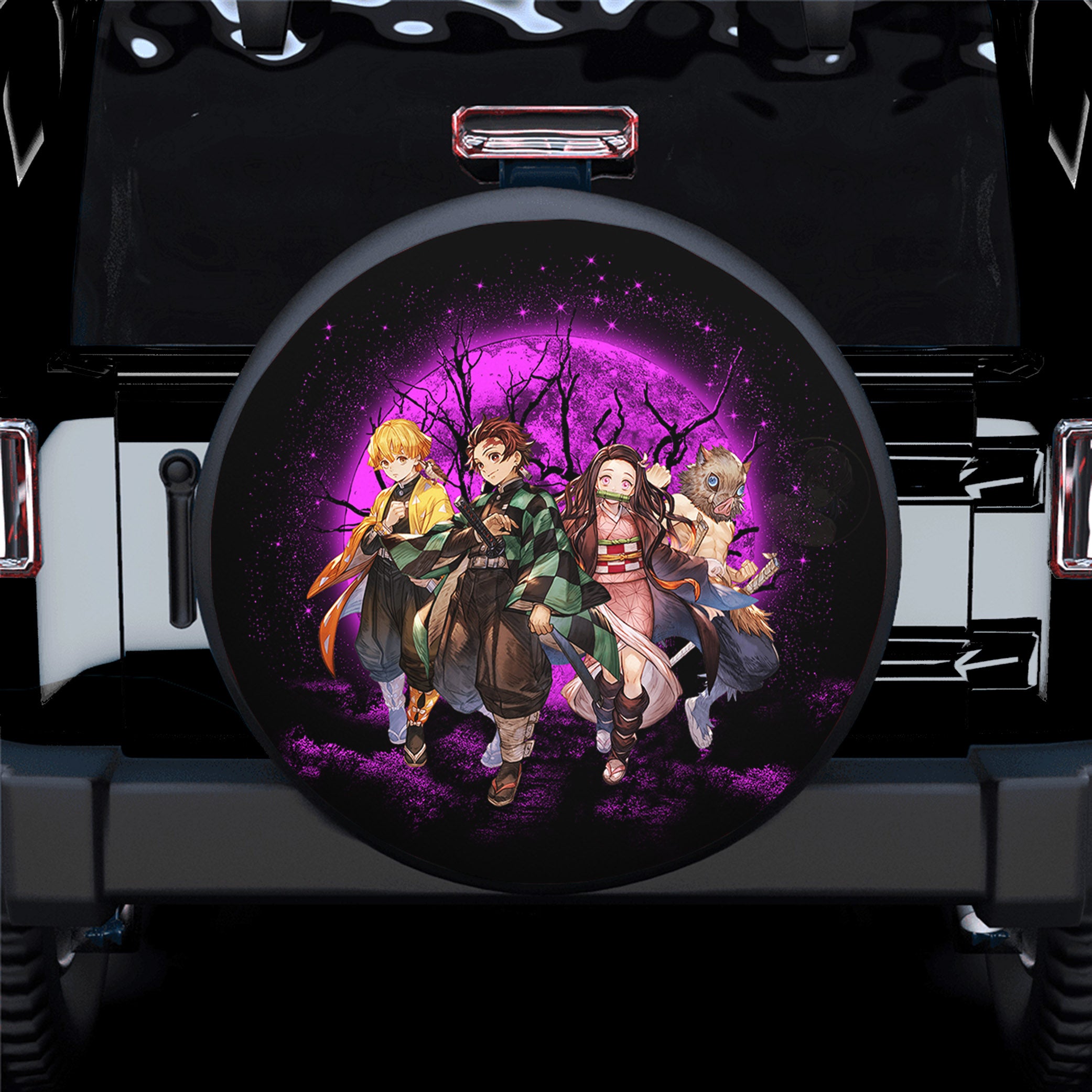 Demon Slayer Team Pink Moonlight Spare Tire Cover Gift For Campers Nearkii