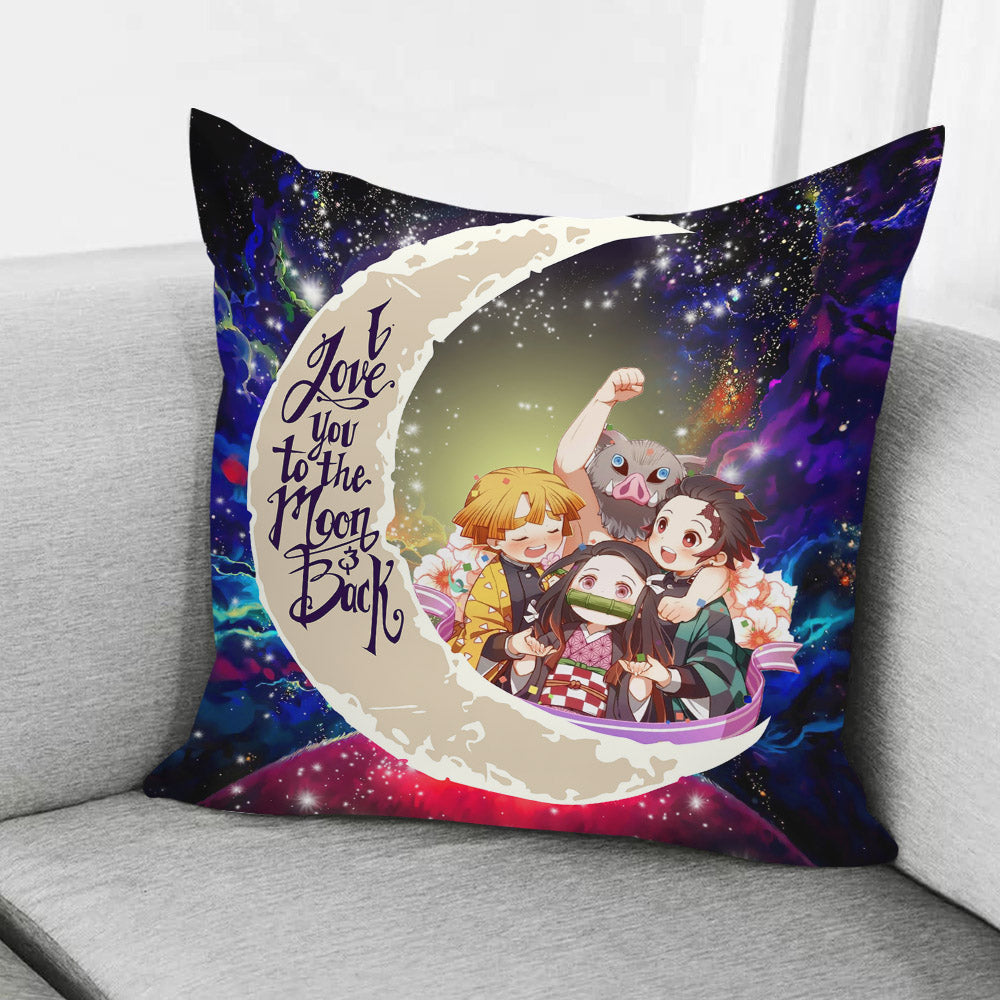 Demond Slayer Team Anime Love You To The Moon Galaxy Pillowcase Room Decor Nearkii