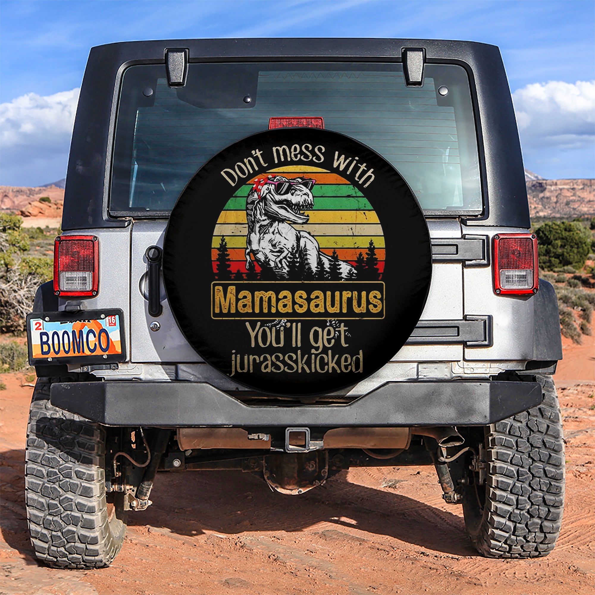 Dont Mess With Mamasaurus Dinosaur Car Spare Tire Covers Gift For Campers Nearkii