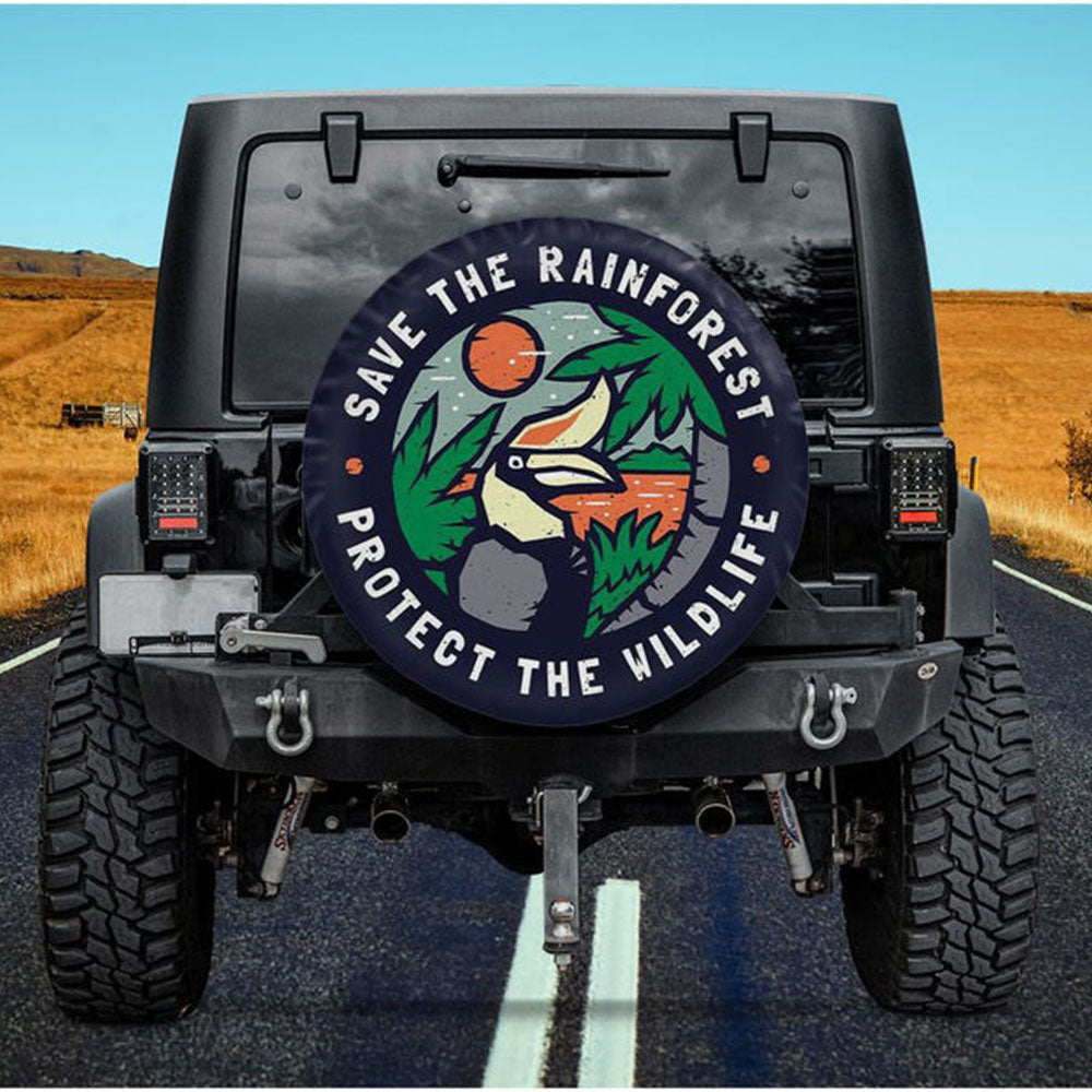 Save The Rainforest Jeep Car Spare Tire Cover Gift For Campers Nearkii