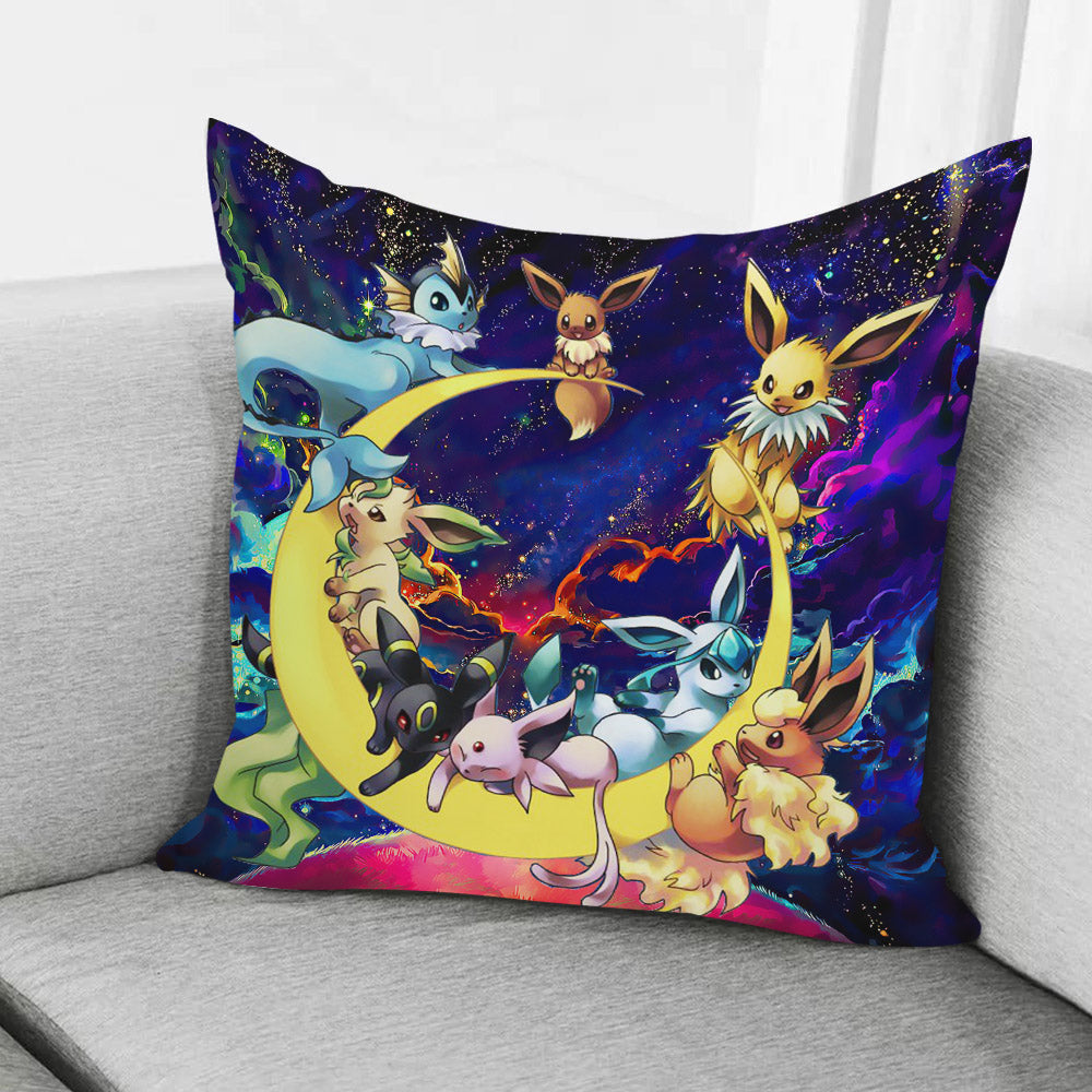 Eevee Evolution Pokemon Family Love You To The Moon Galaxy Pillowcase Room Decor Nearkii