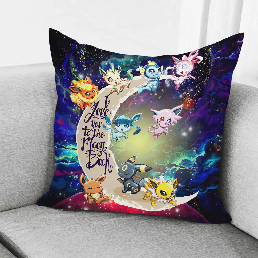 Eevee Evolution Pokemon Love You To The Moon Galaxy Pillowcase Room Decor Nearkii