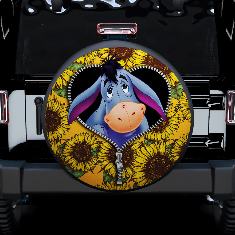 Eeyore Winnie The Pooh Sunflower Zipper Car Spare Tire Covers Gift For Campers Nearkii