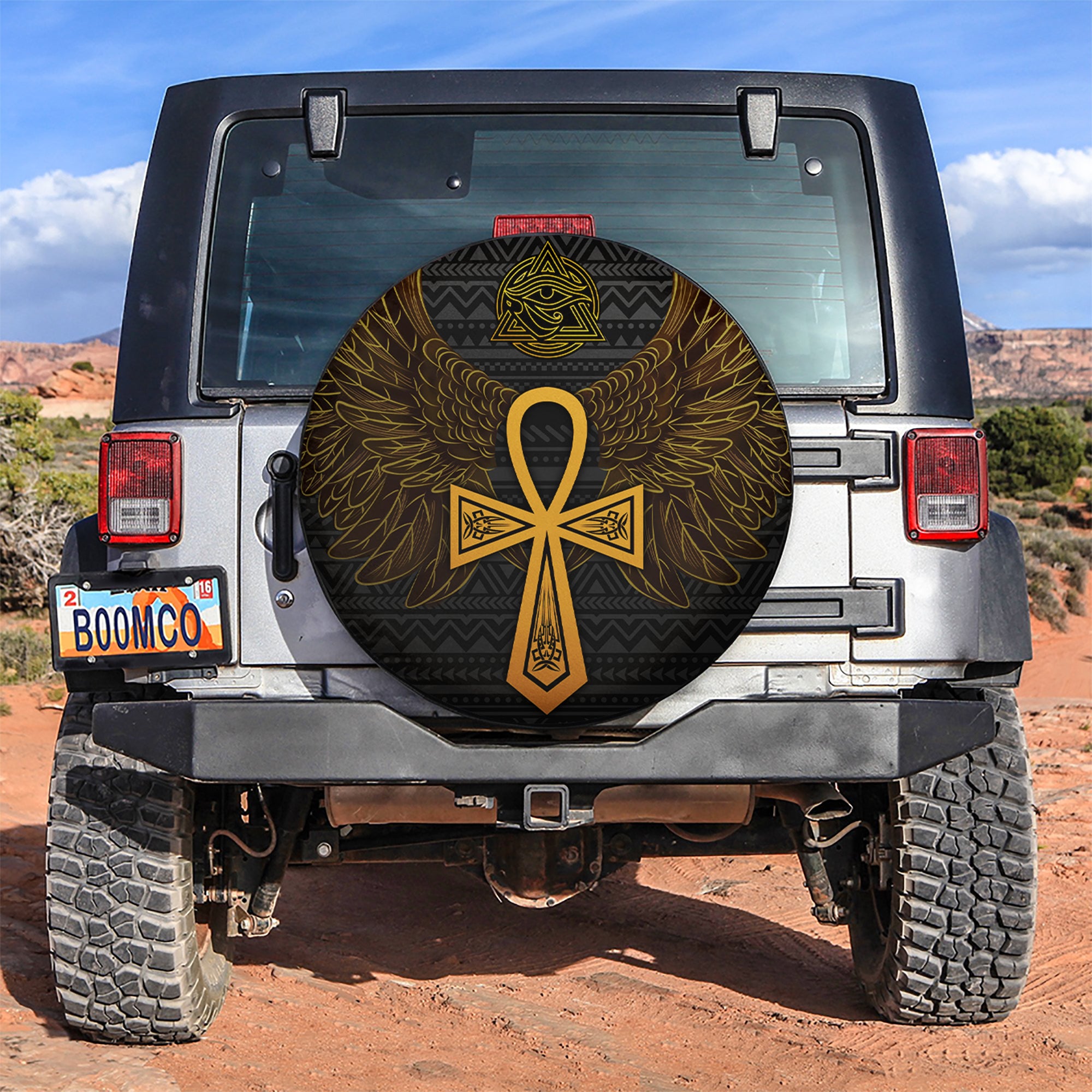 Egypt Cross Style Car Spare Tire Covers Gift For Campers Nearkii