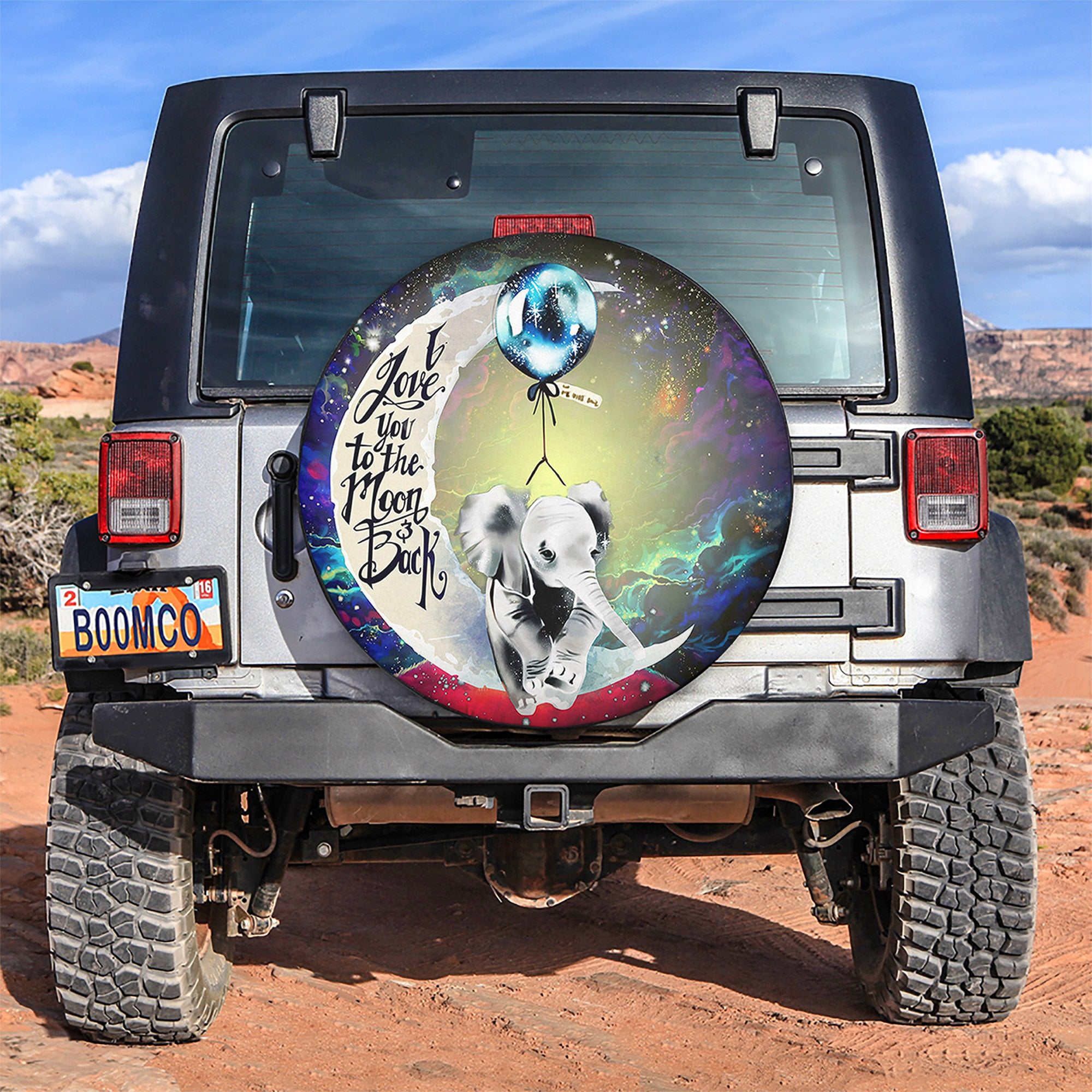 Elephant Love You To The Moon Galaxy Spare Tire Covers Gift For Campers Nearkii