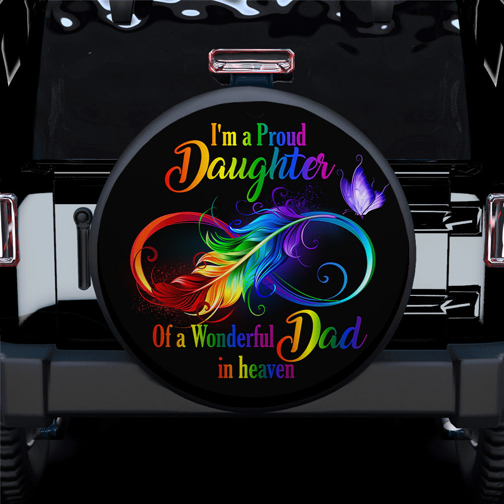 Wonderful Dad Proud Daughter In Heaven Car Spare Tire Covers Gift For Campers Nearkii