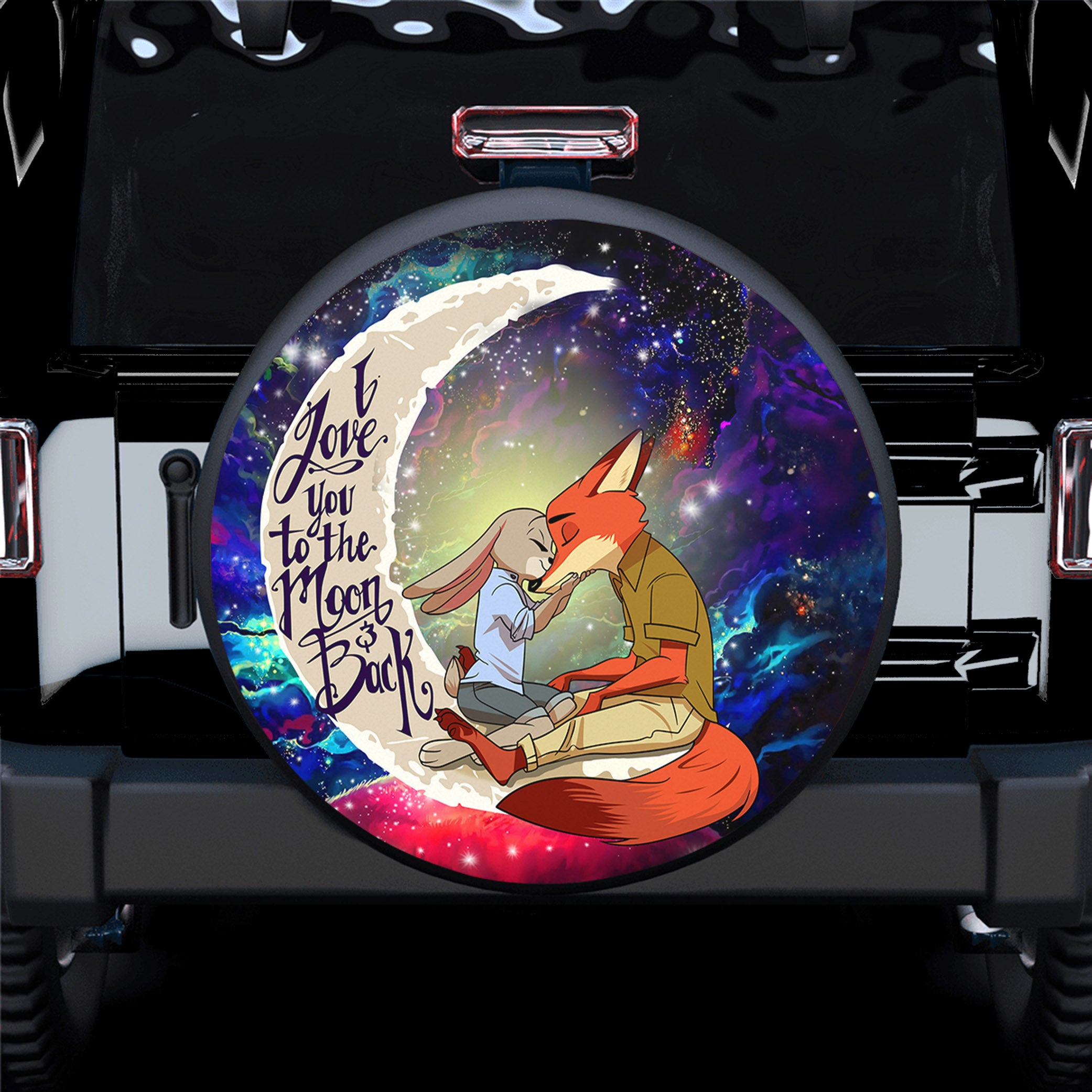 Fox Couple Love You To The Moon Galaxy Spare Tire Covers Gift For Campers Nearkii