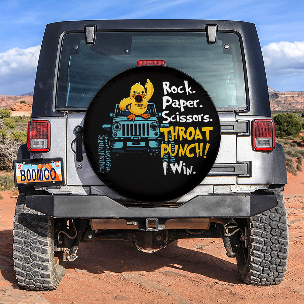 Funny Duck Rock Paper Jeep Car Spare Tire Covers Gift For Campers Nearkii