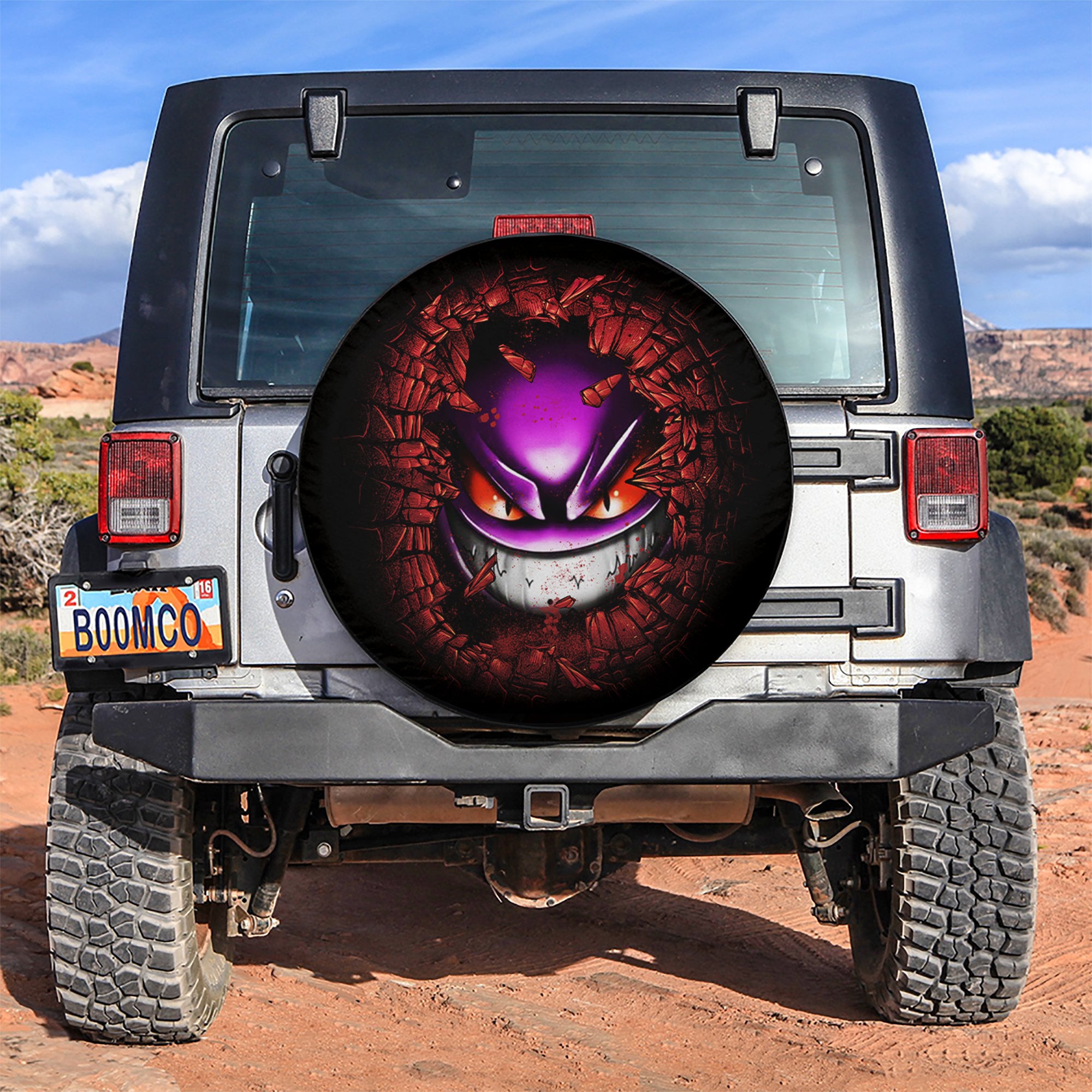 Gengar Pokemon Break Wall Car Spare Tire Covers Gift For Campers Nearkii