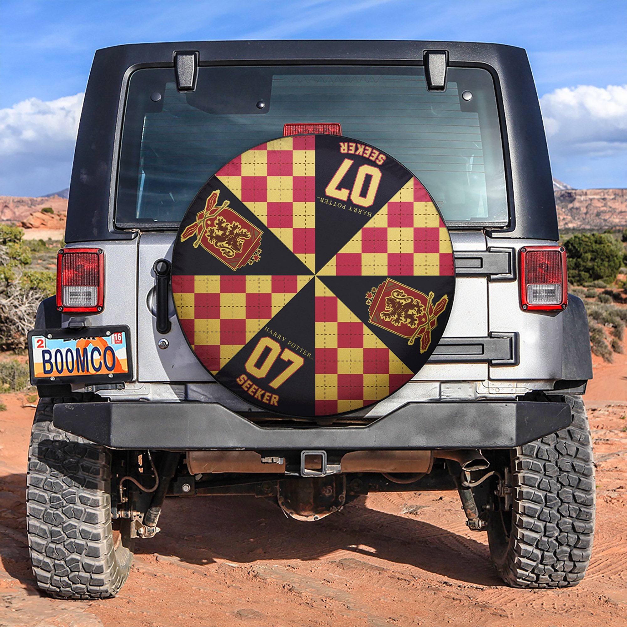 Harry Potter Pattern Gryffindor Lion Red Car Spare Tire Covers Gift For Campers Nearkii