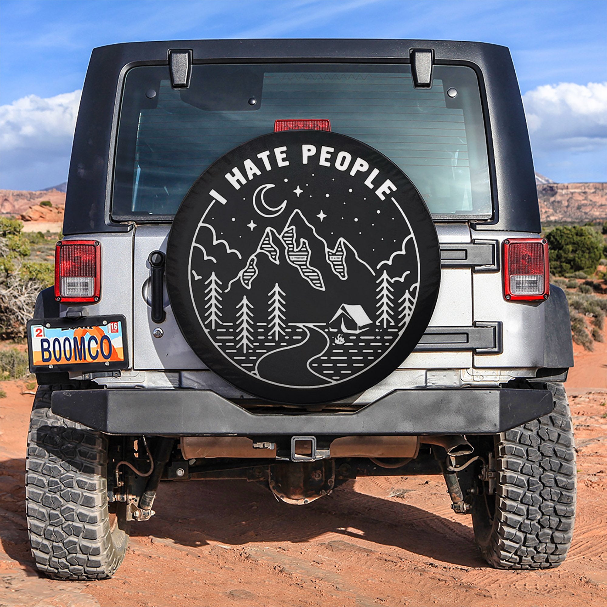 I Hate People Mountain Car Spare Tire Covers Gift For Campers Nearkii