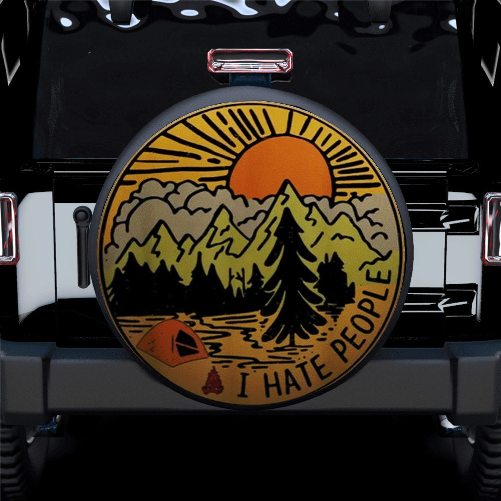 I Hate People Retro Vibes Campsite Car Spare Tire Cover Gift For Campers Nearkii