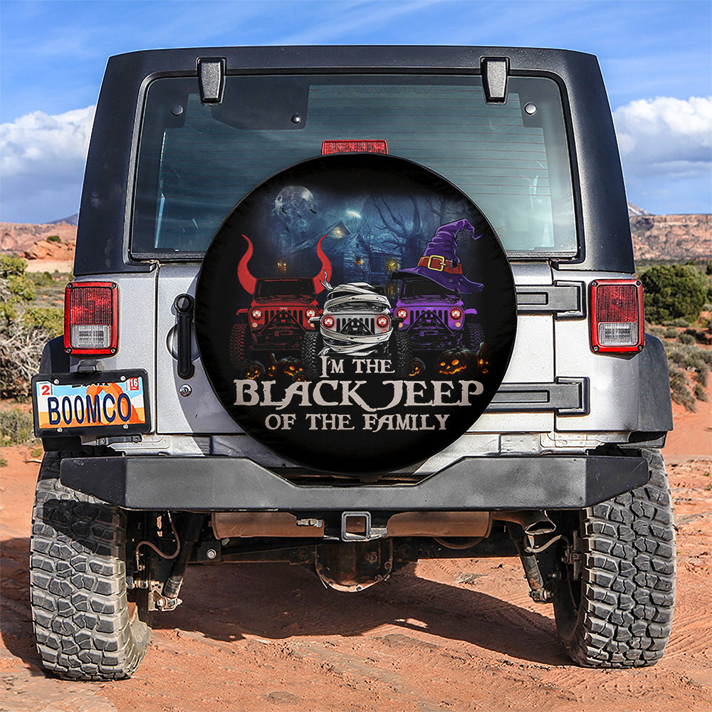 I Am The Black Jeep Of The Family Halloween Car Spare Tire Covers Gift For Campers Nearkii