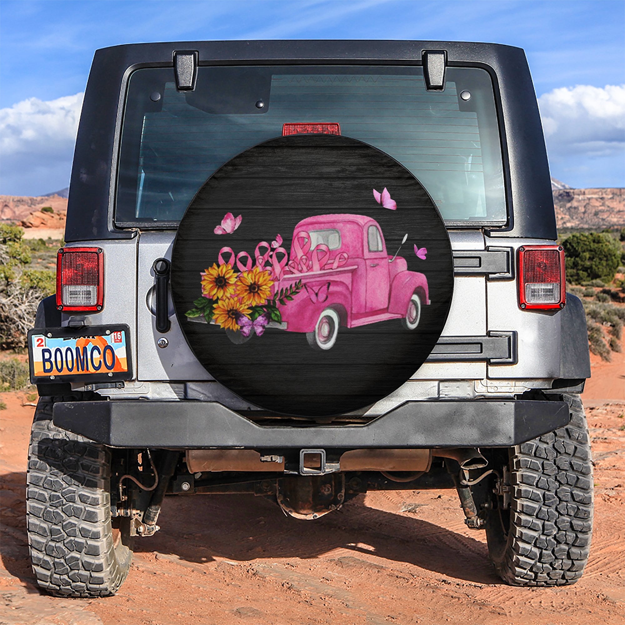 In October We Wear Pink Mini Truck Jeep Car Spare Tire Cover Gift For Campers Nearkii