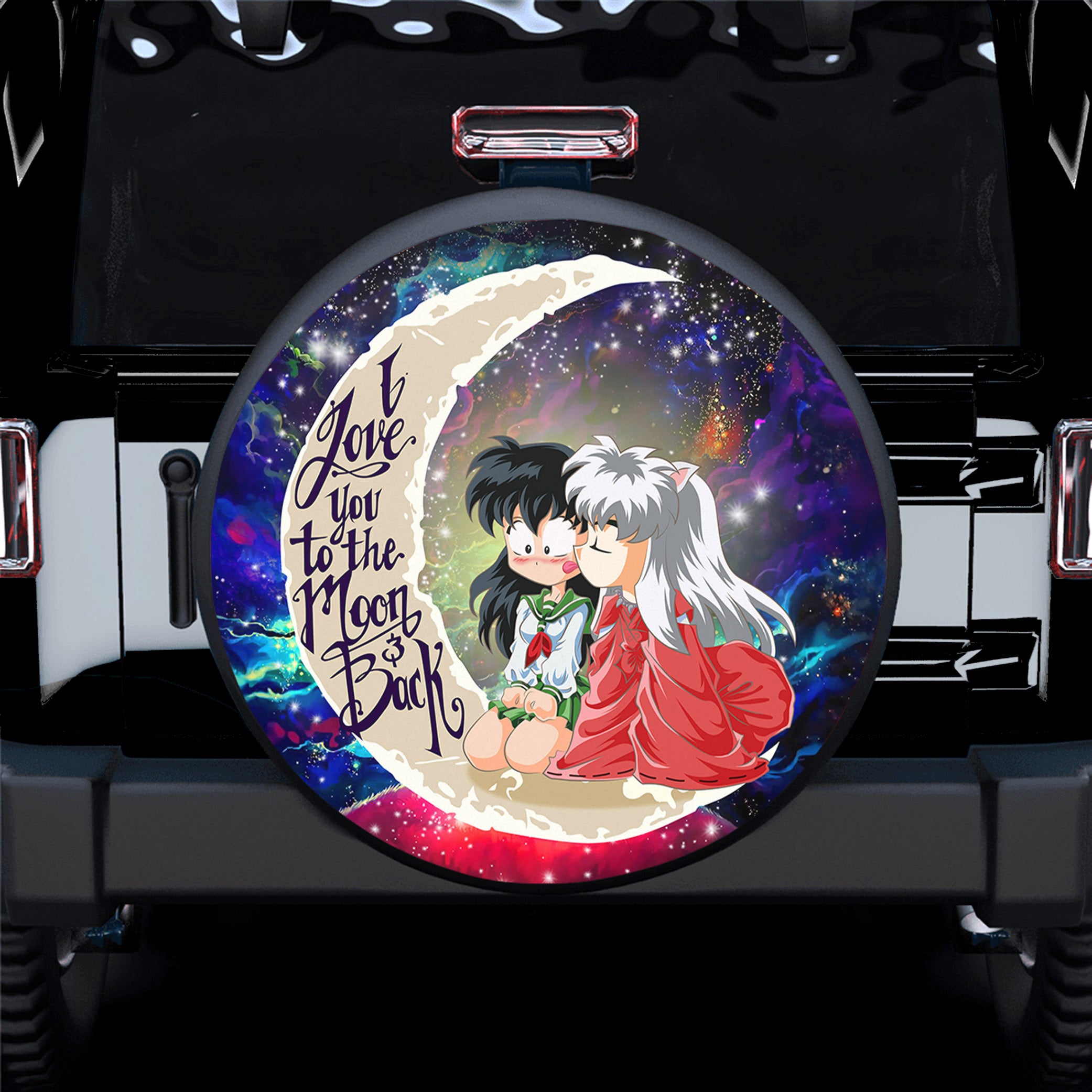 Inuyasha Love You To The Moon Galaxy Spare Tire Covers Gift For Campers Nearkii