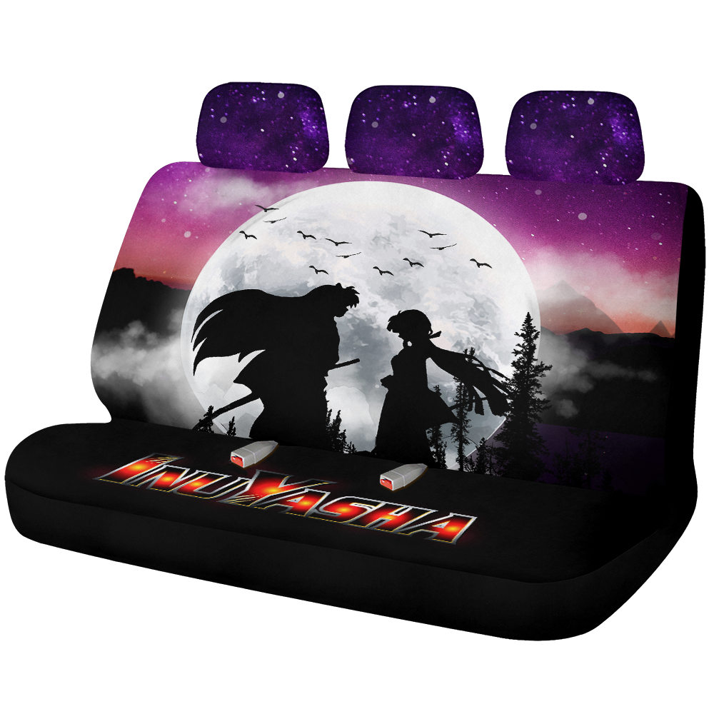 Inuyasha Couple Moon Night Galaxy Car Back Seat Covers Decor Protectors Nearkii