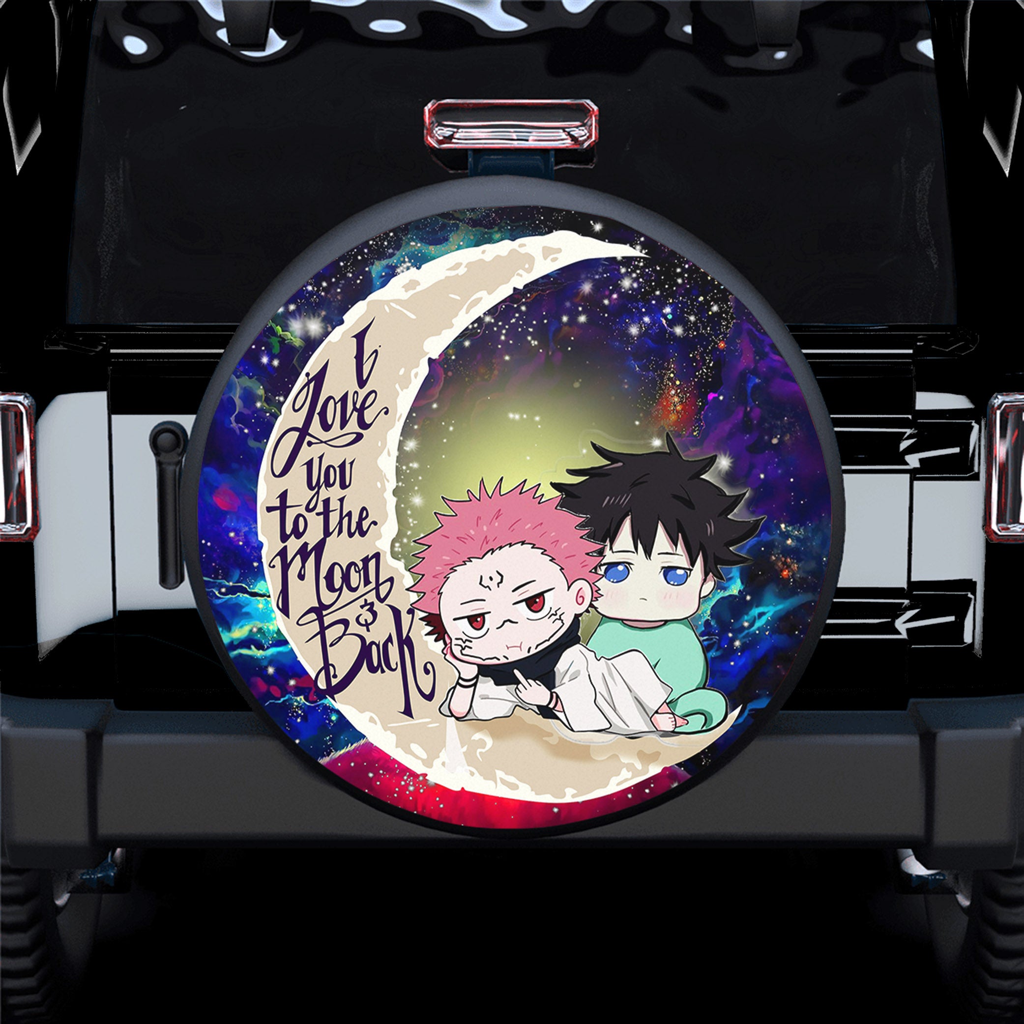 Jujutsu Kaisen Gojo Sukuna Love You To The Moon Galaxy Spare Tire Covers Gift For Campers Nearkii