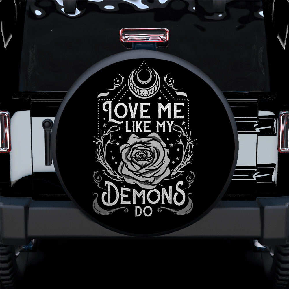 Love Me Like Demon Do Rose Car Spare Tire Covers Gift For Campers Nearkii