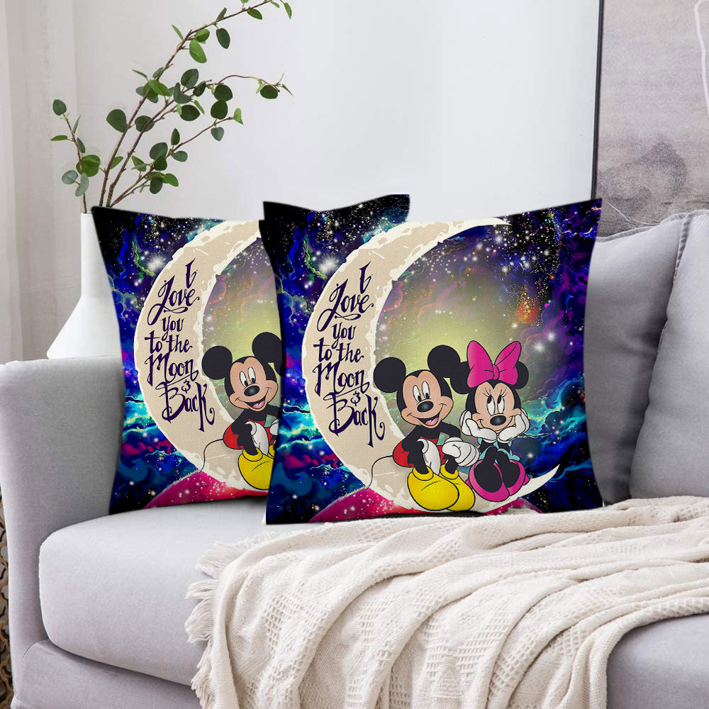 Mouse Couple Love You To The Moon Galaxy Pillowcase Room Decor Nearkii