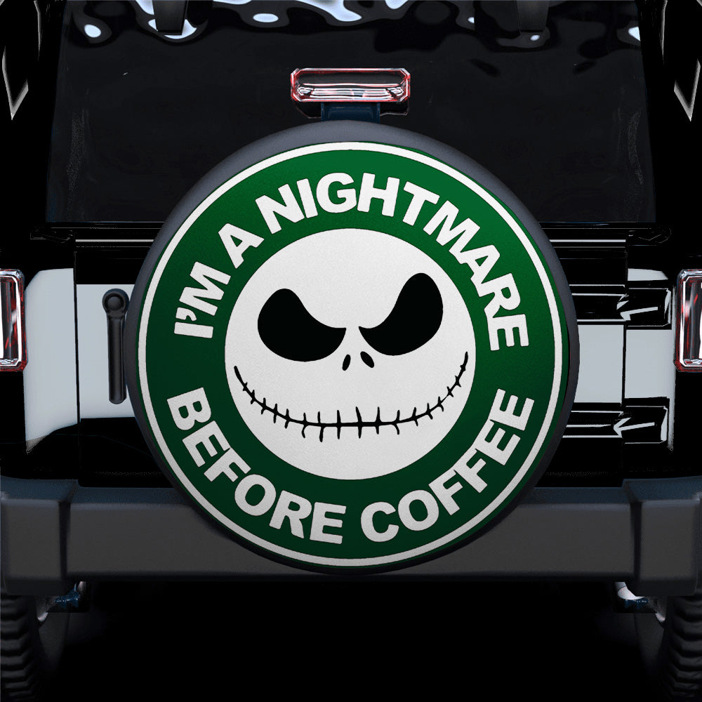 Nightmare Before Coffee Car Spare Tire Covers Gift For Campers Nearkii