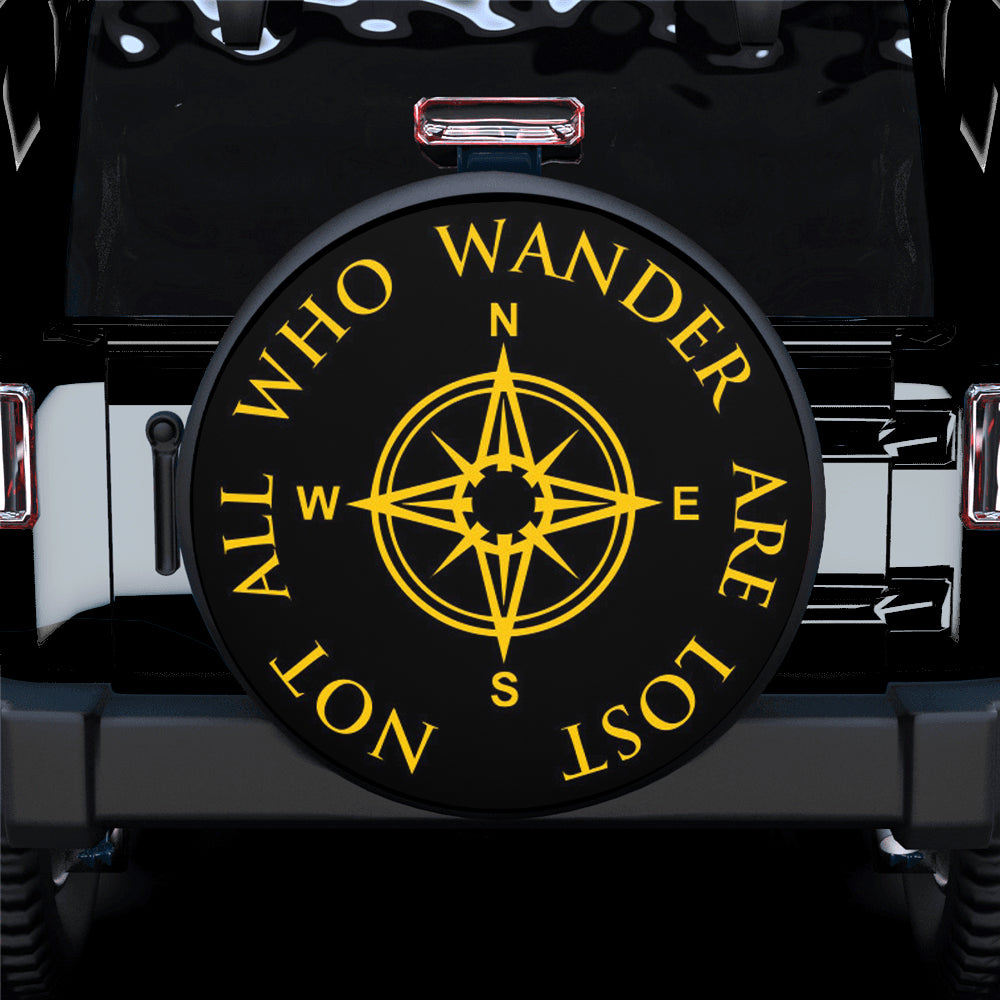 Not All Who Wander Yellow Car Spare Tire Gift For Campers Nearkii