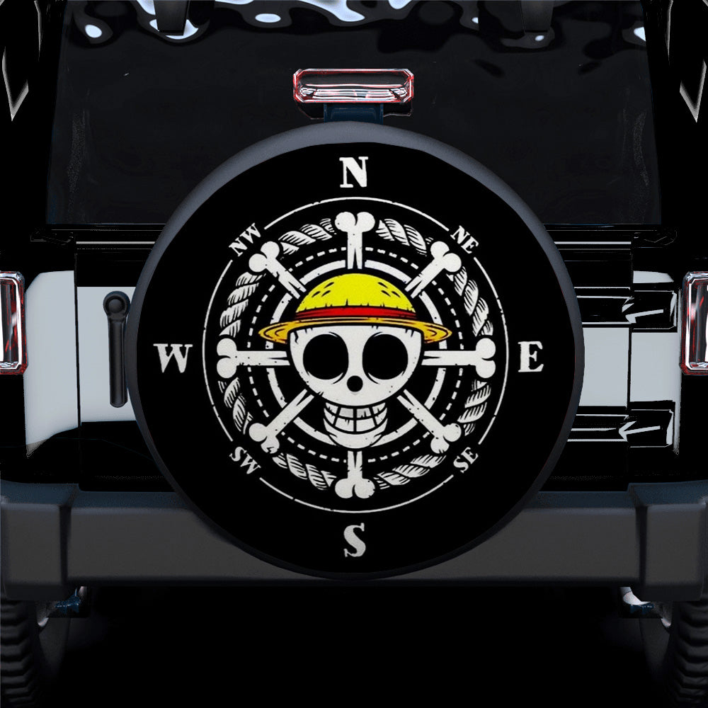 One Piece Anime Skull Compass Car Spare Tire Covers Gift For Campers Nearkii