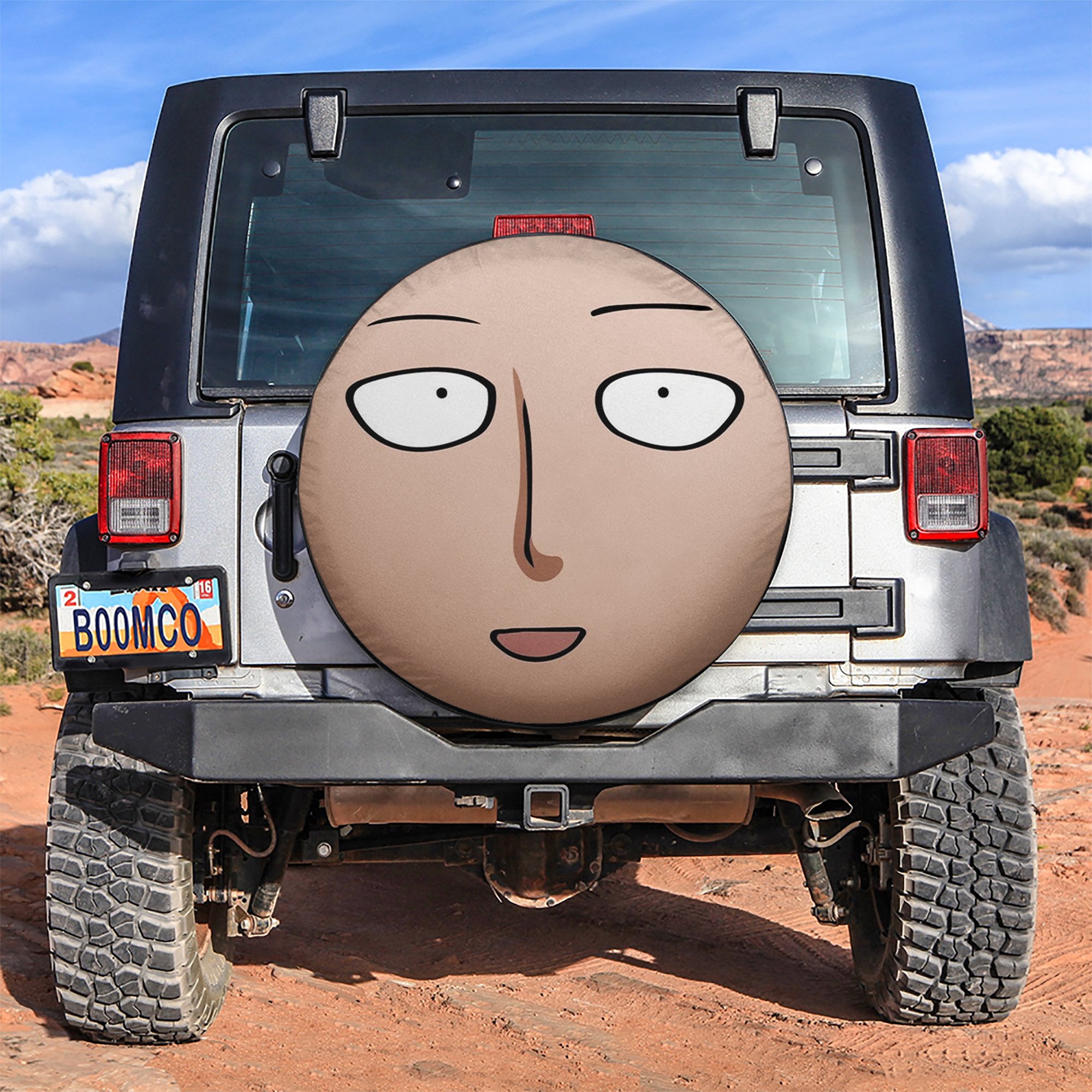 One Punch Man Face Car Spare Tire Covers Gift For Campers Nearkii