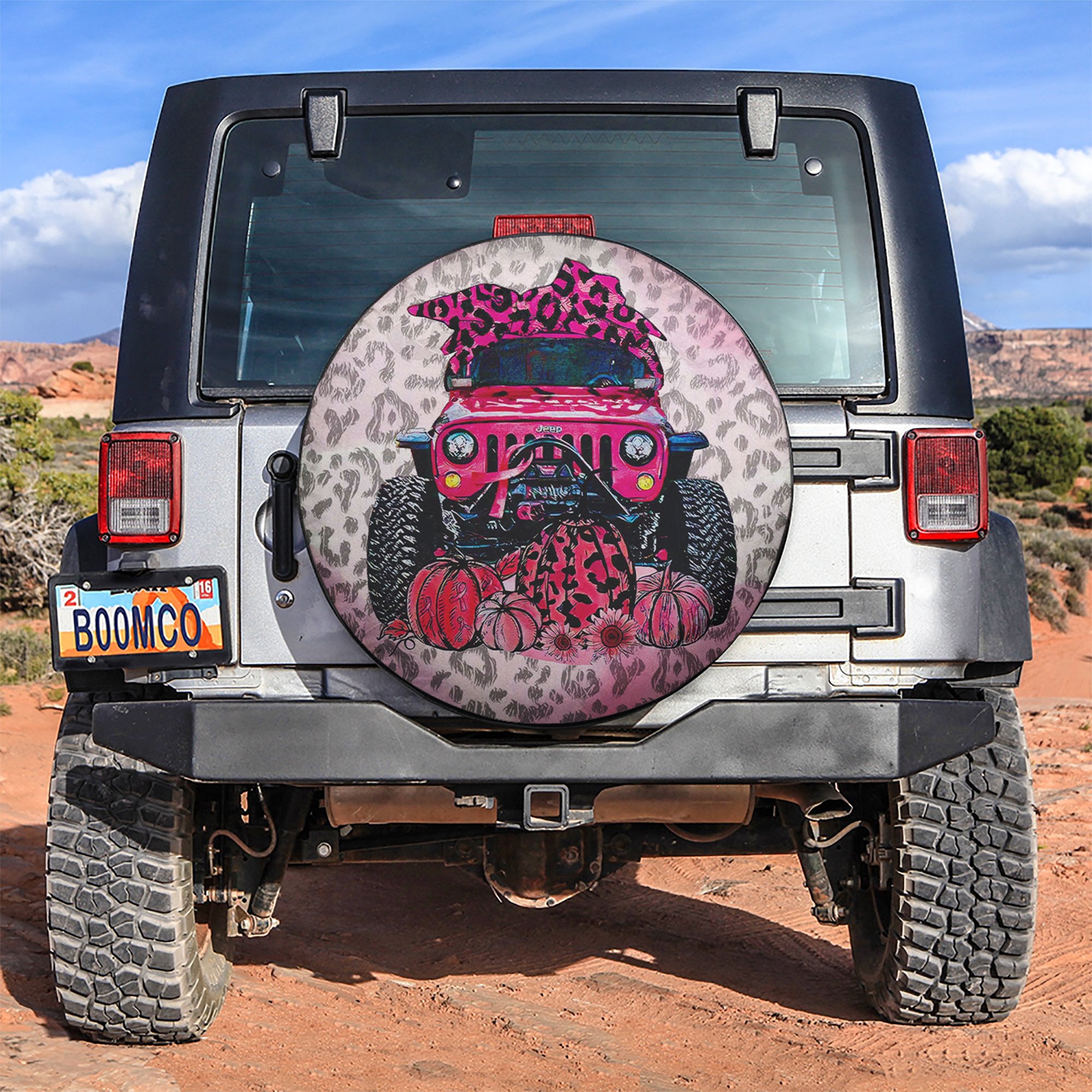 Pink Jeep In October Jeep Car Spare Tire Cover Gift For Campers Nearkii