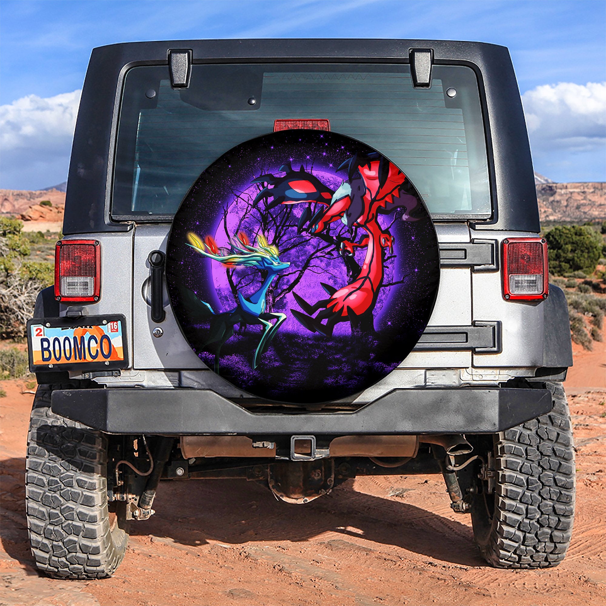Pokemon X Y Yveltal And Xerneas Moonlight Spare Tire Cover Gift For Campers Nearkii