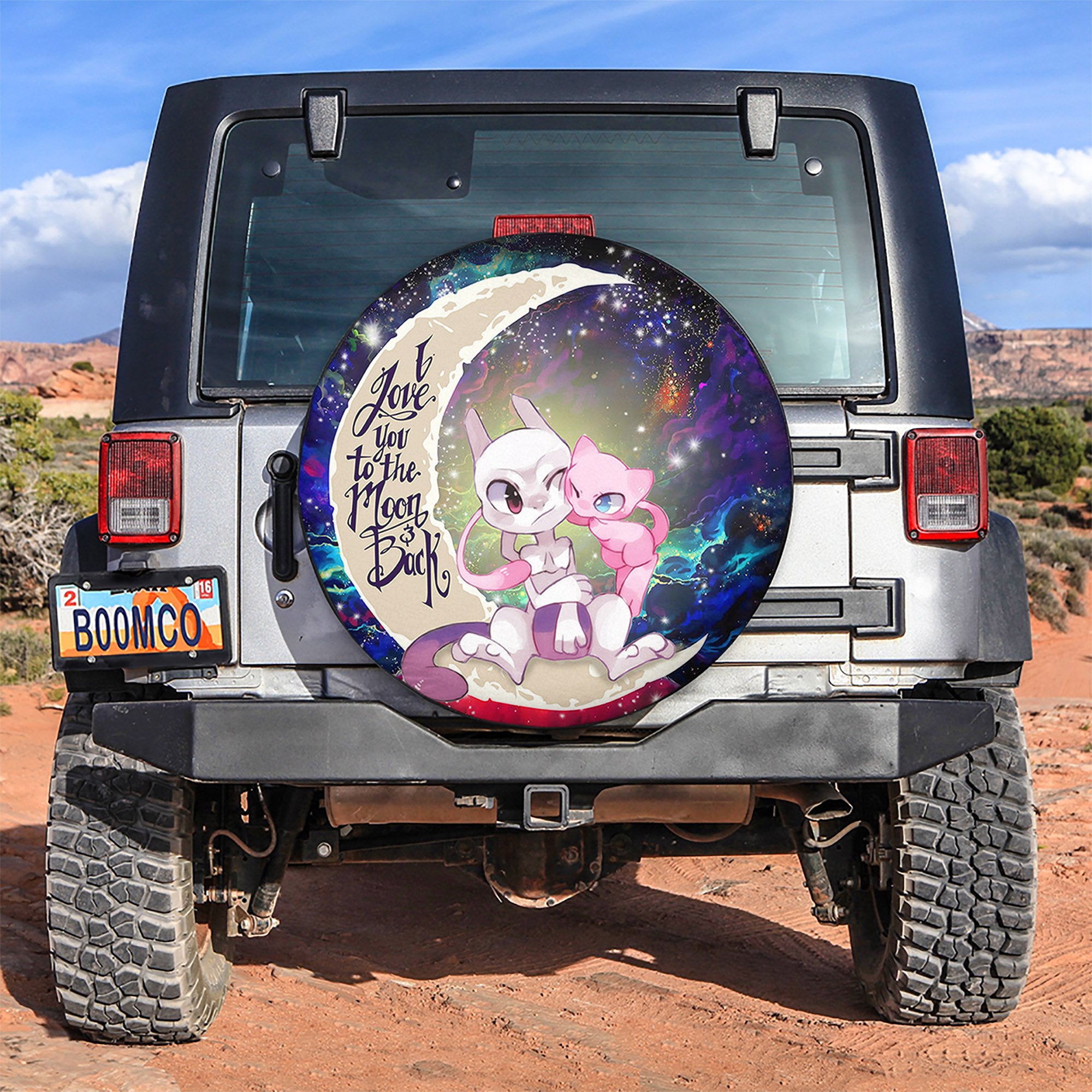 Pokemon Couple Mew Mewtwo Love You To The Moon Galaxy Spare Tire Covers Gift For Campers Nearkii