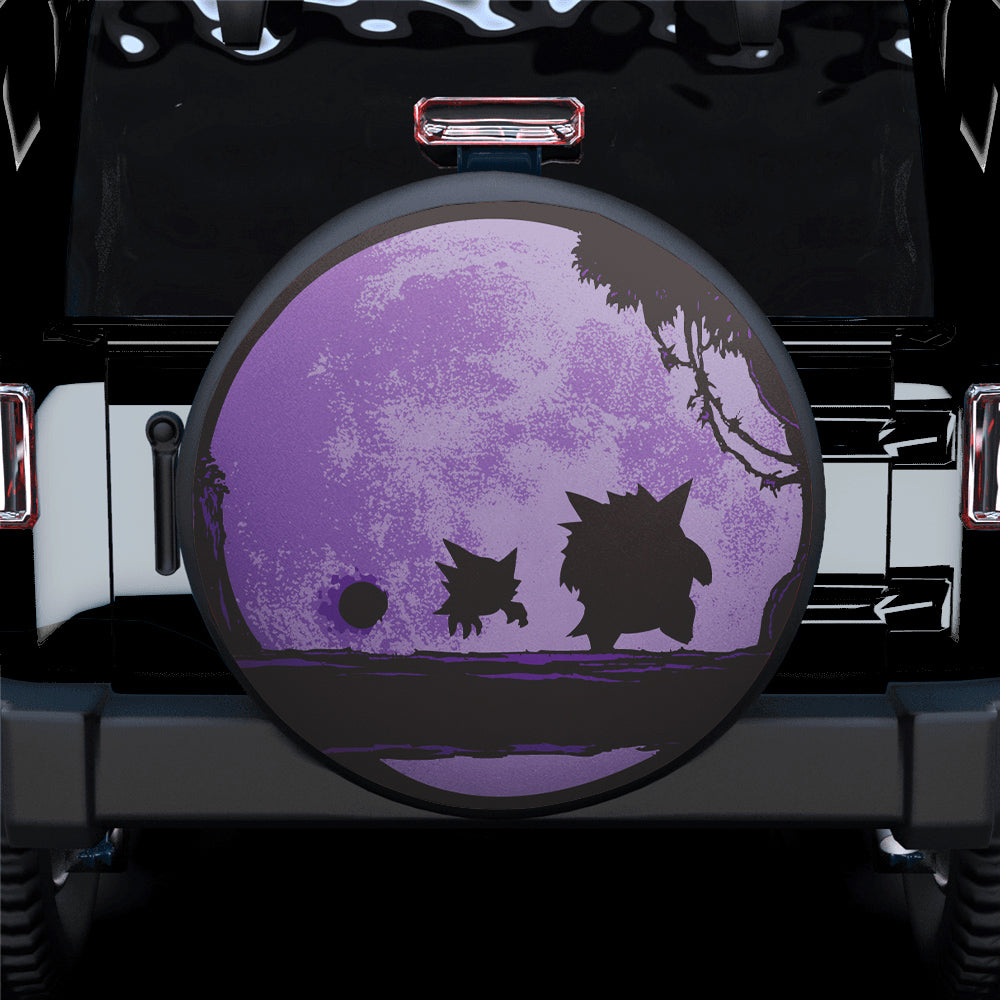 Pokemon In Gengar Hauter Moon Night Purple Car Spare Tire Covers Gift For Campers Nearkii