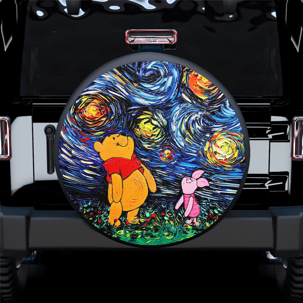 Pooh Starry Night Spare Tire Covers Gift For Campers Nearkii