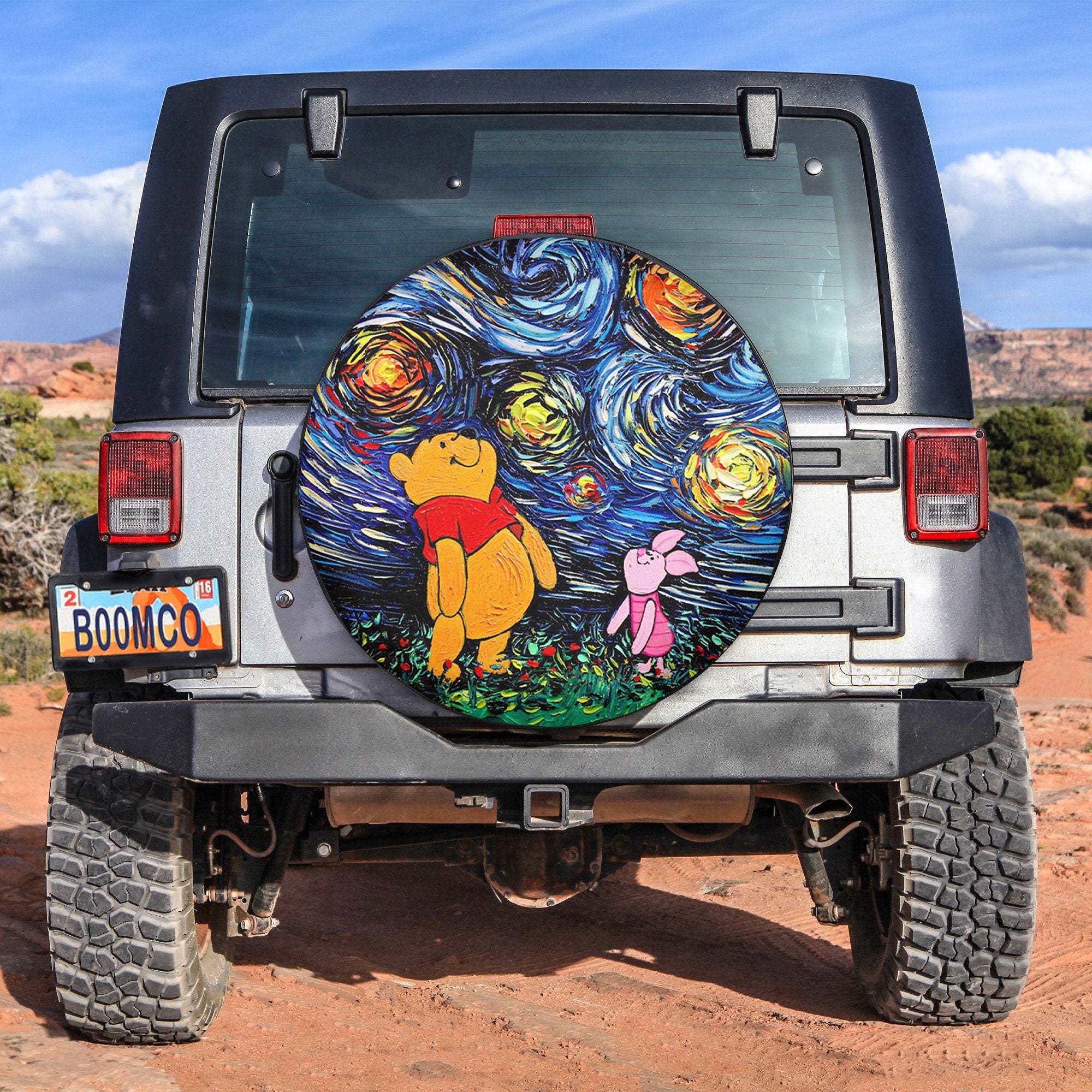 Pooh Starry Night Spare Tire Covers Gift For Campers Nearkii