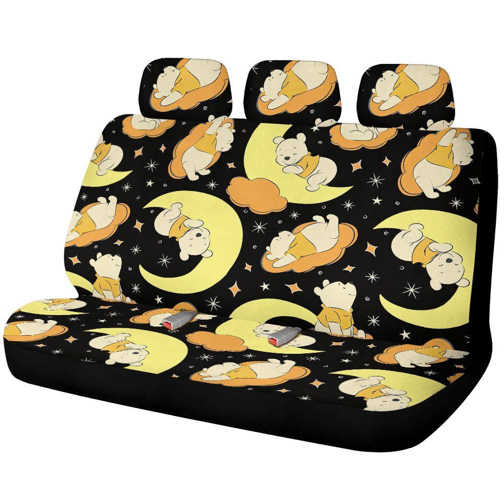 Pooh With Moon Yellow Car Back Seat Covers Decor Protectors Nearkii