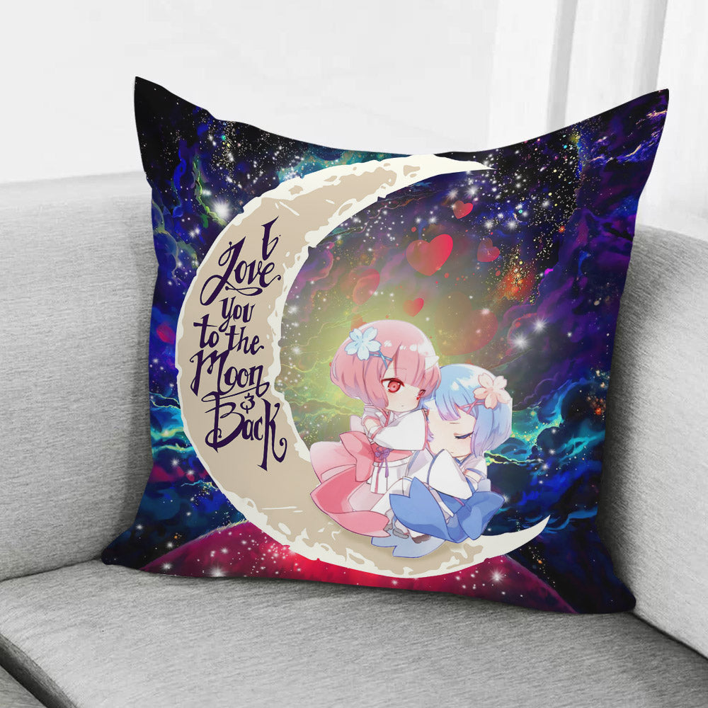 Ram And Rem Rezero Love You To The Moon Galaxy Pillowcase Room Decor Nearkii