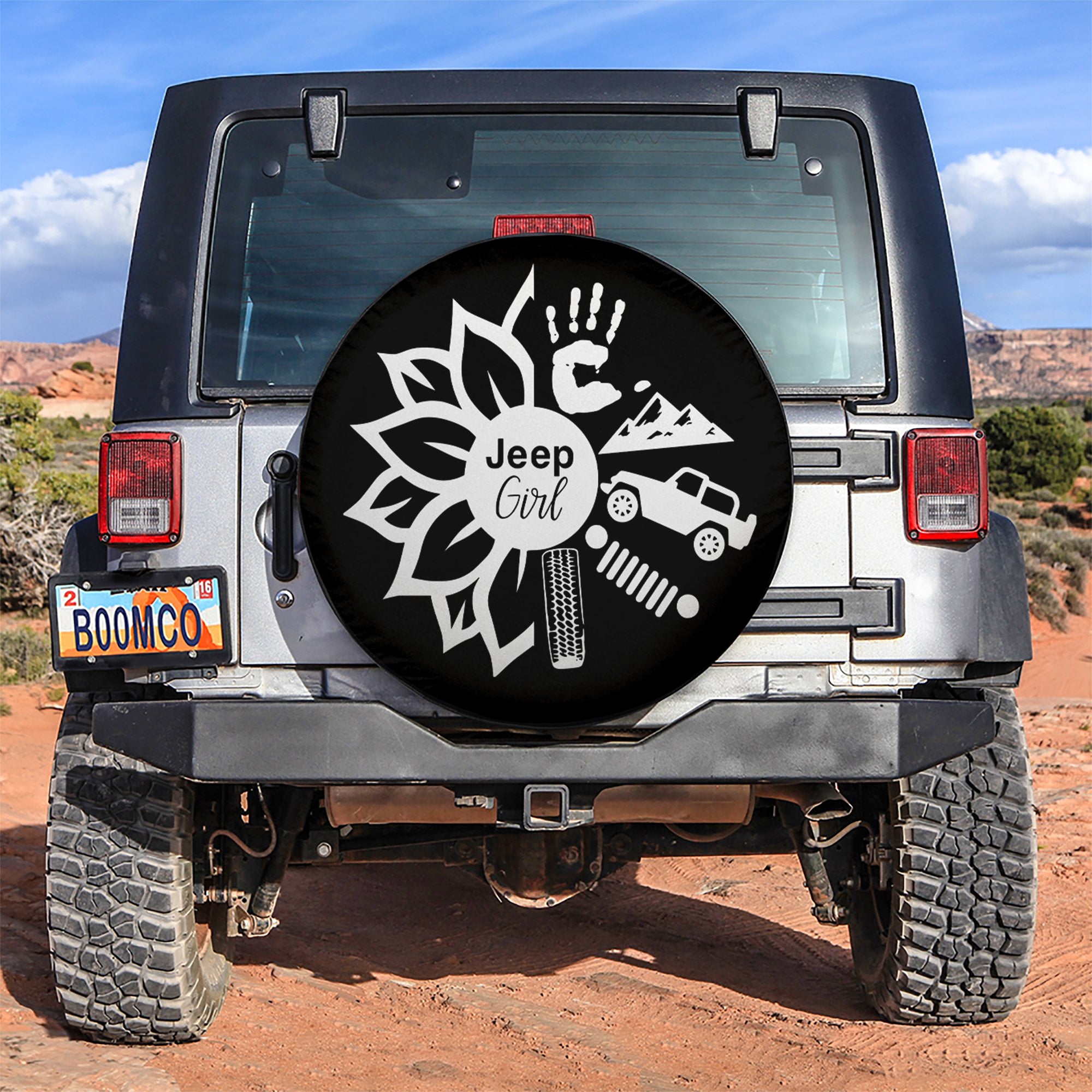SunflowerJeep Girl Car Spare Tire Covers Gift For Campers Nearkii