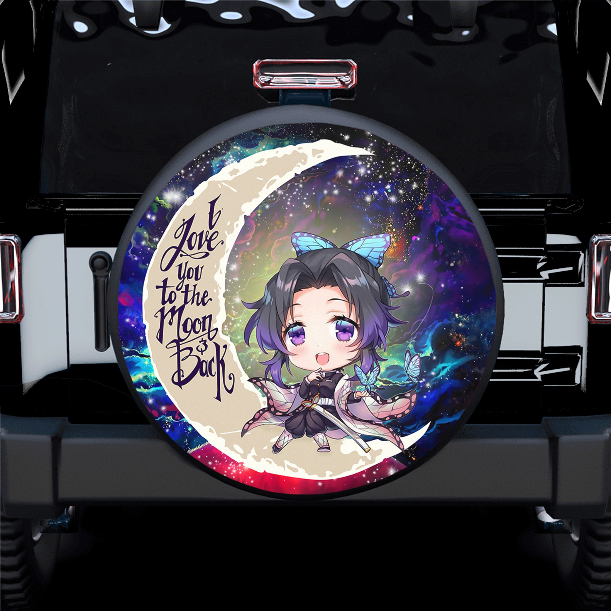 Shinobu Demon Slayer Love You To The Moon Galaxy Spare Tire Covers Gift For Campers Nearkii