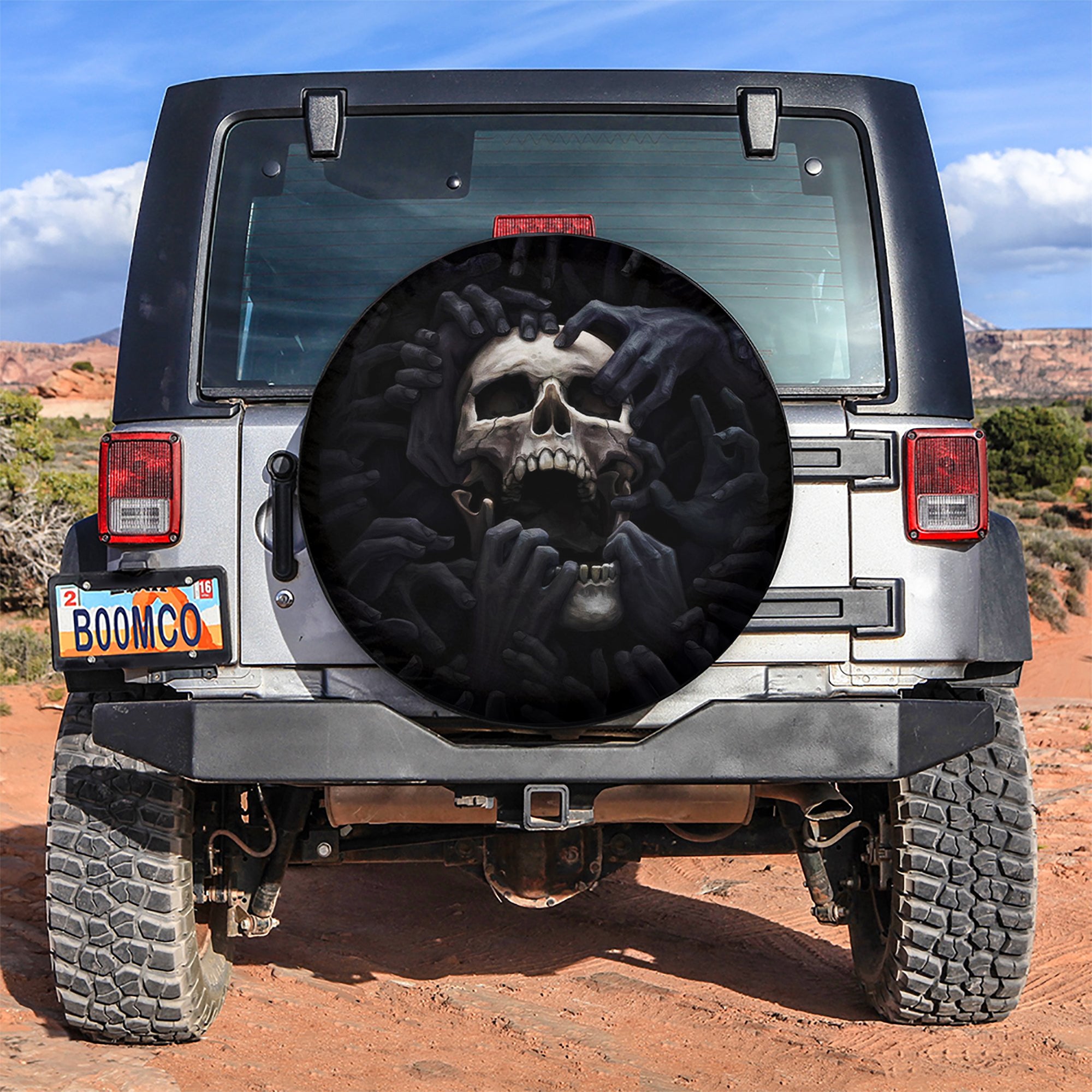 Skull Scarry Car Spare Tire Covers Gift For Campers Nearkii